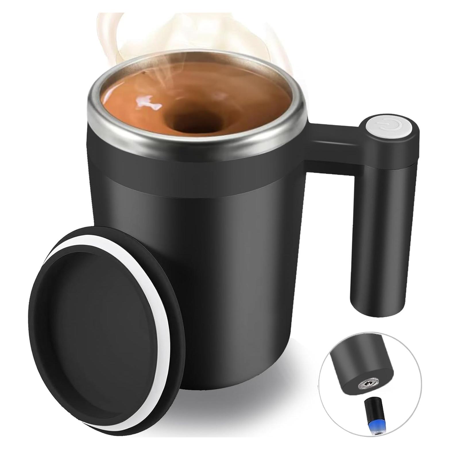 Taza Auto Revolvente FCSWEET 414ml Recargable Impermeable Negra