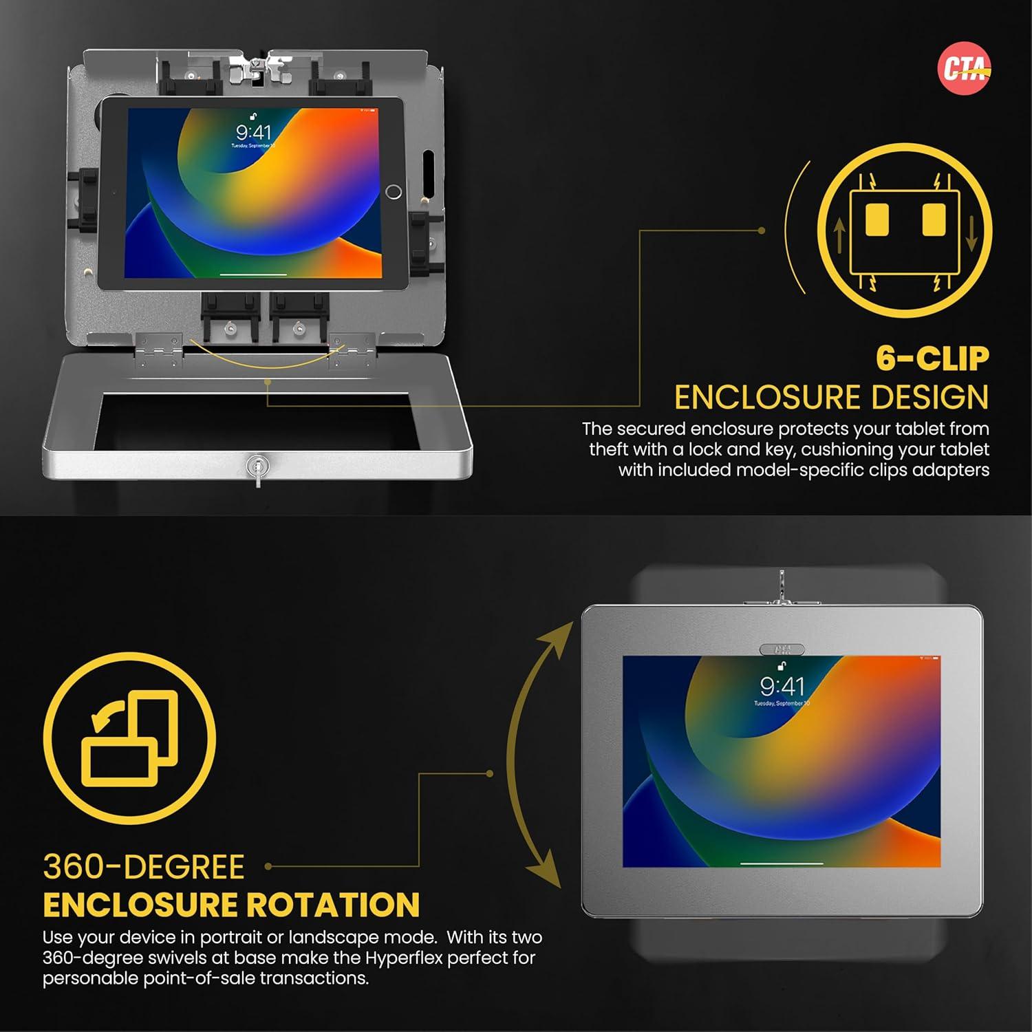 Soporte de Pared Antirrobo CTA Digital para iPad y Tablets