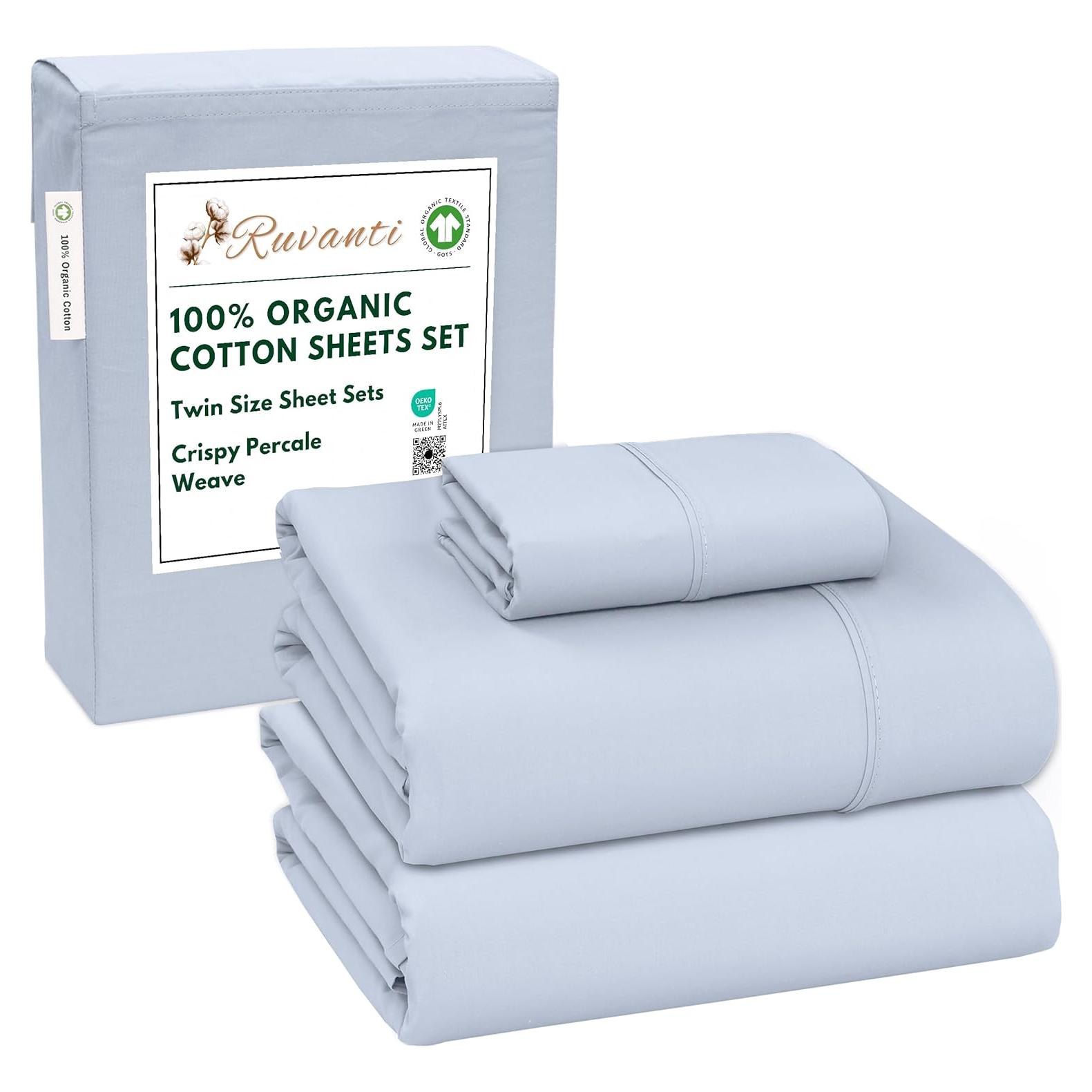 Sábanas de Algodón Orgánico RUVANTI Individual 3 Piezas