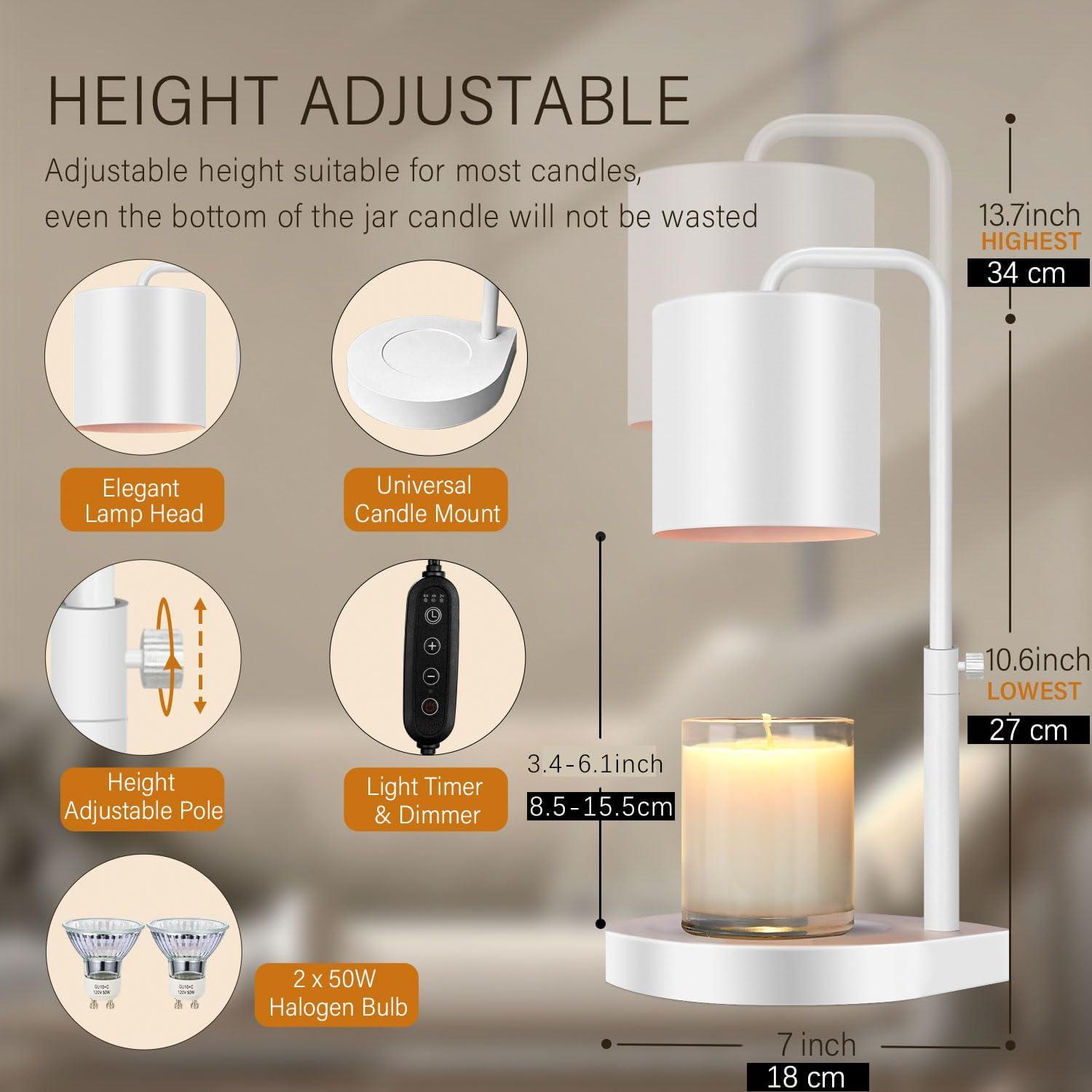 Lámpara Calentadora de Velas Zukakii 2 Piezas Ajustable 50W