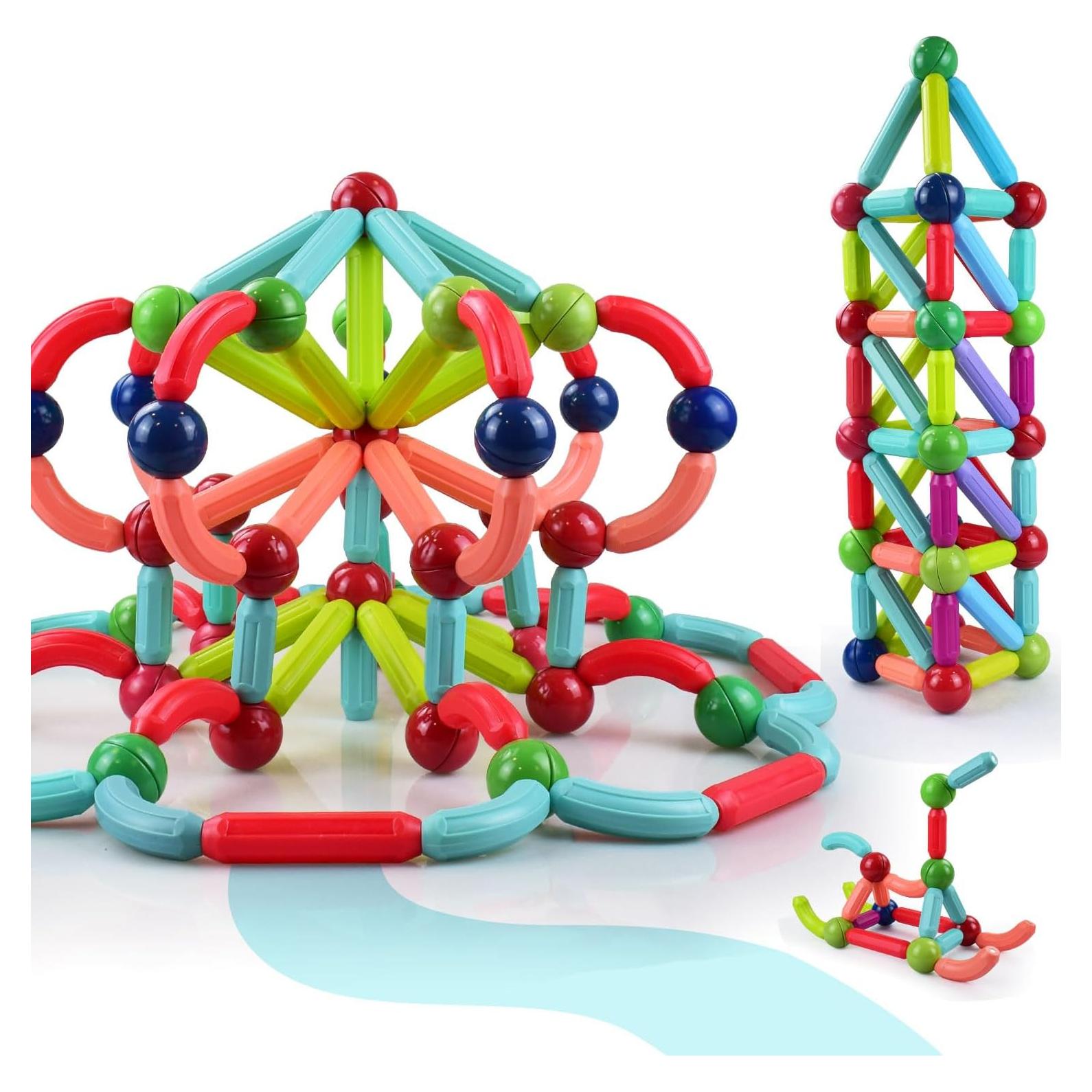 BAKAM Bloques Magnéticos 25PCS Juguetes STEM para Niños 4-8 Años