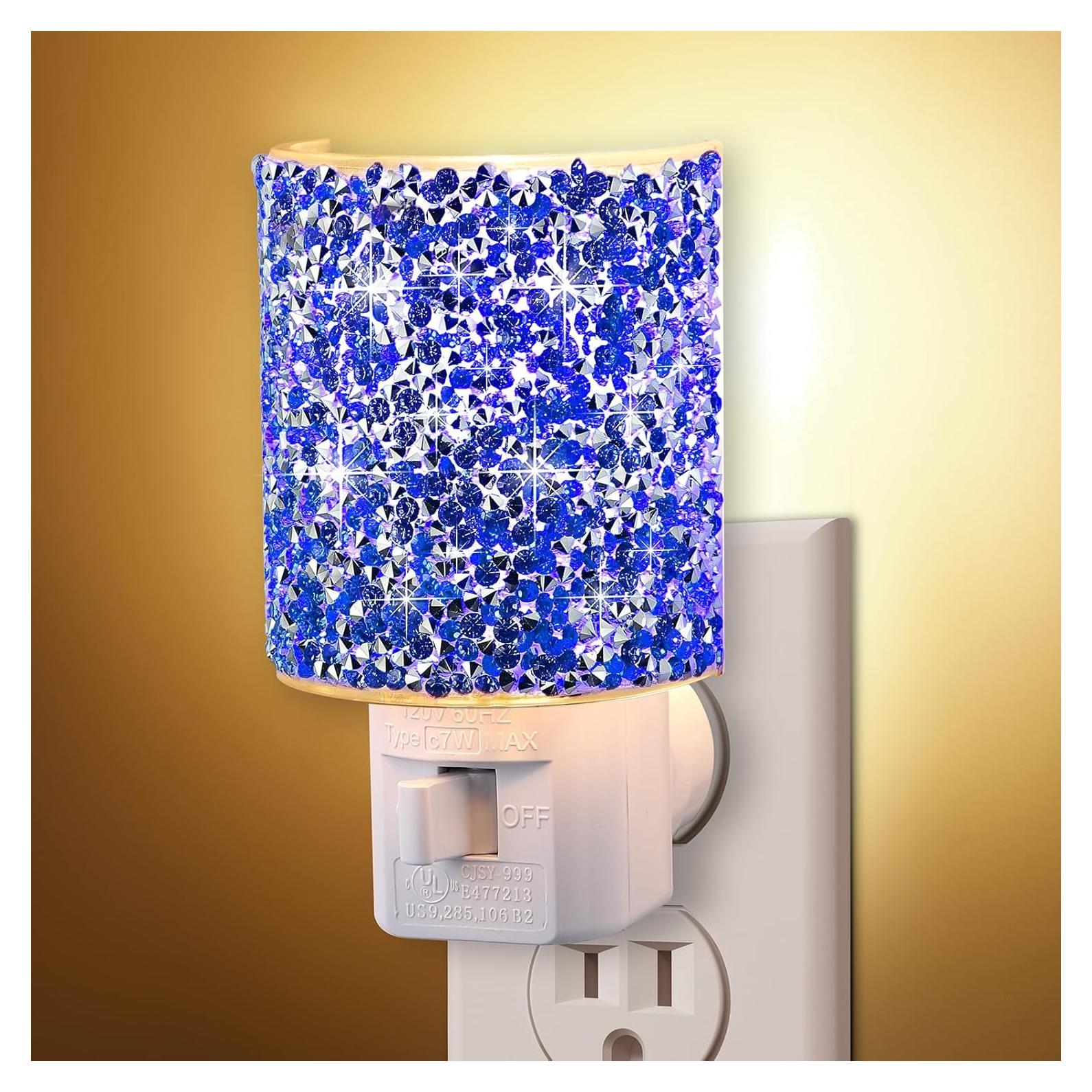 Luz Nocturna LED Hohean de Cristal Azul 7W 360° Enchufable