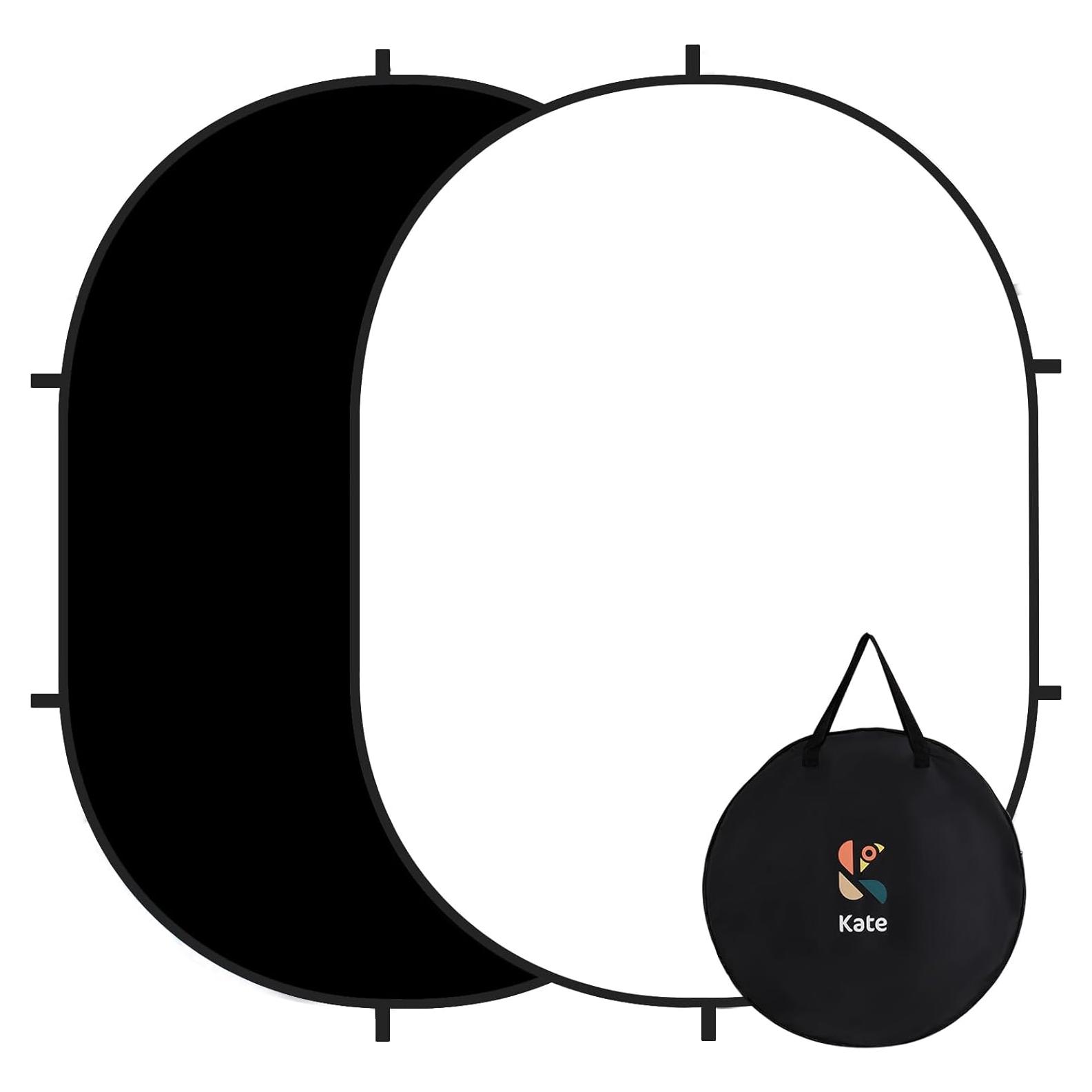 Fondo Colapsable Kate 1.5x2m Negro/Blanco para Fotografía