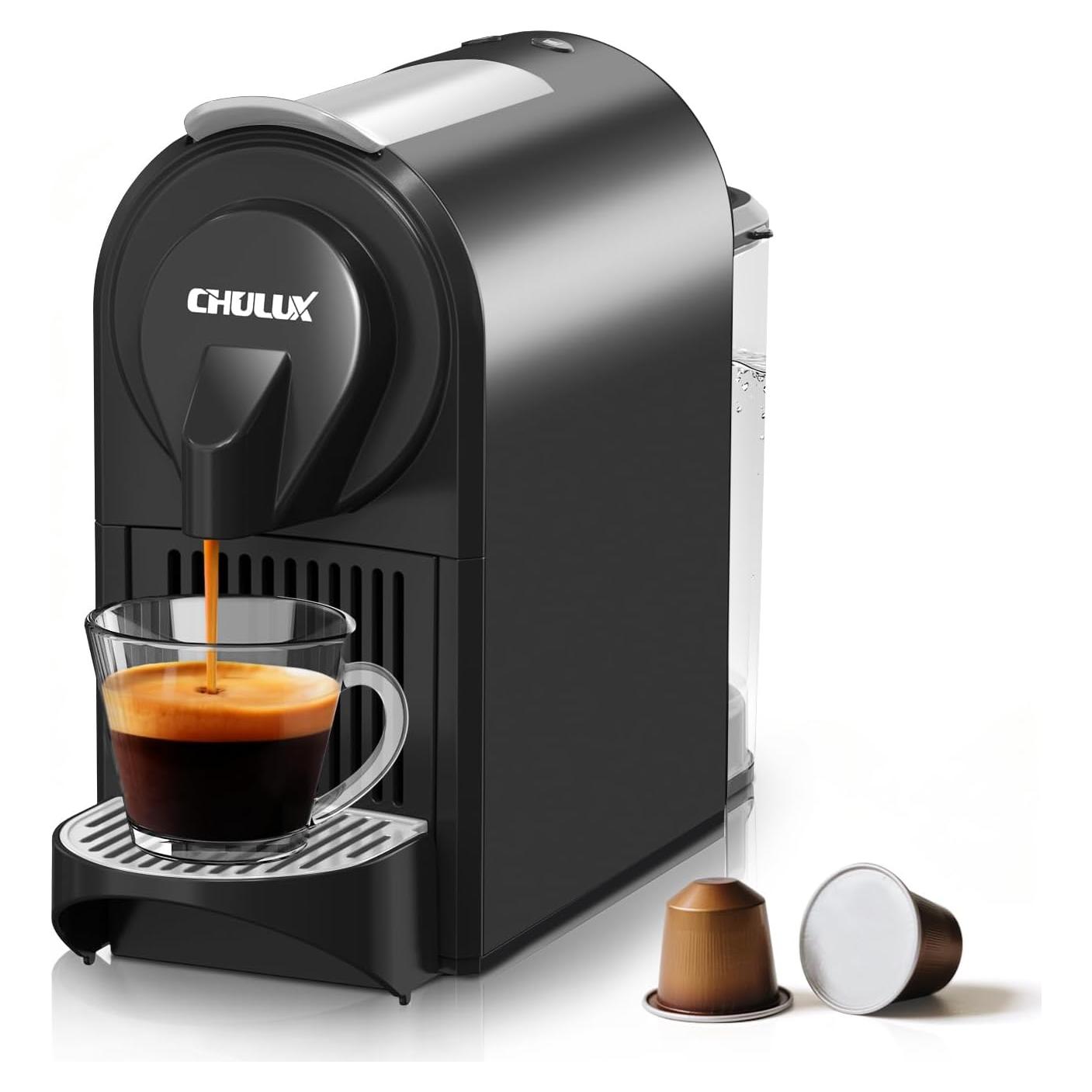 Cafetera Espresso CHULUX 20 Bar 1400W Compacta Negra