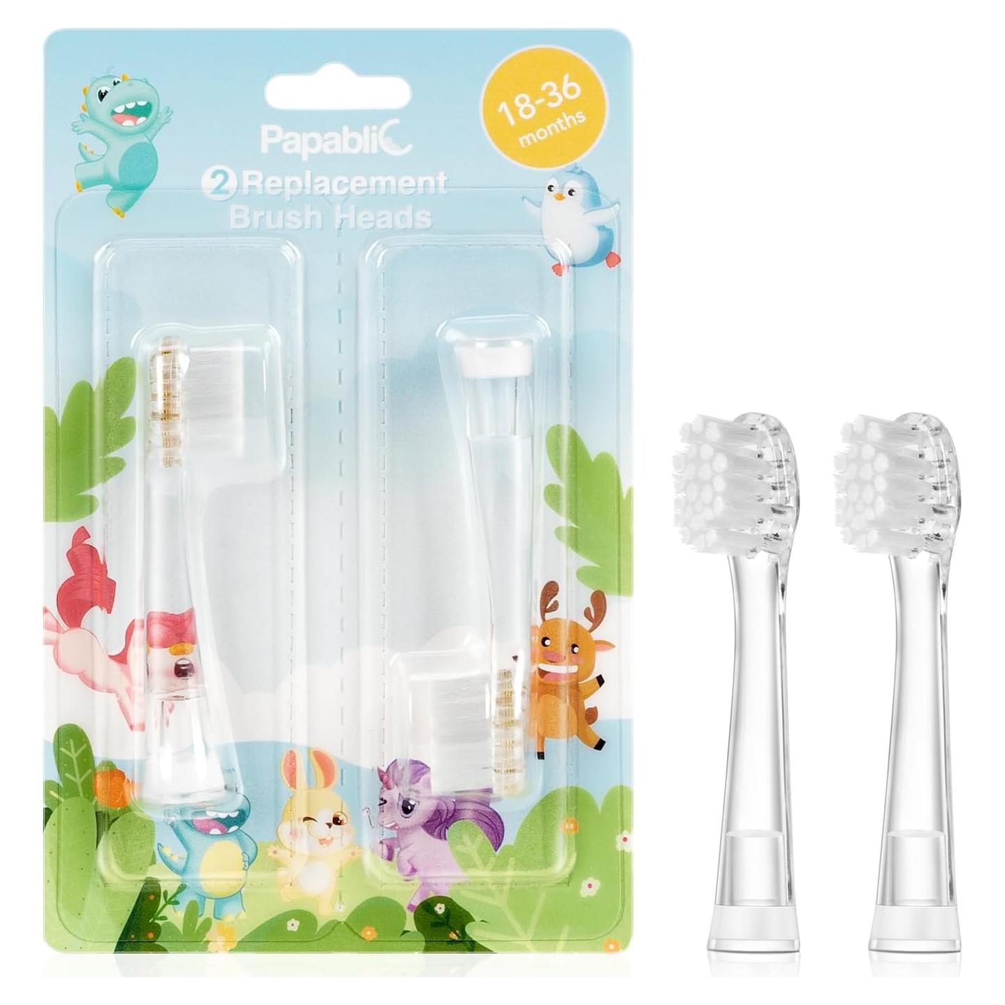 Cabezas de cepillo de dientes Papablic - 2 unidades para bebés