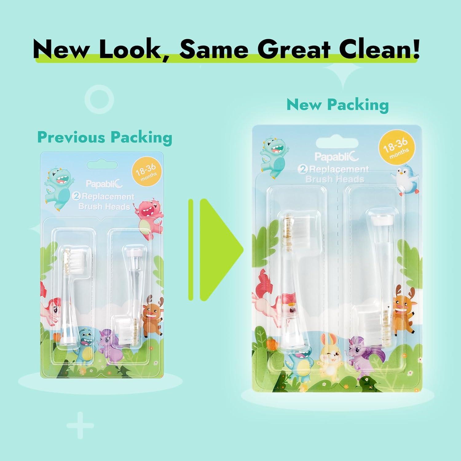 Cabezas de cepillo de dientes Papablic - 2 unidades para bebés