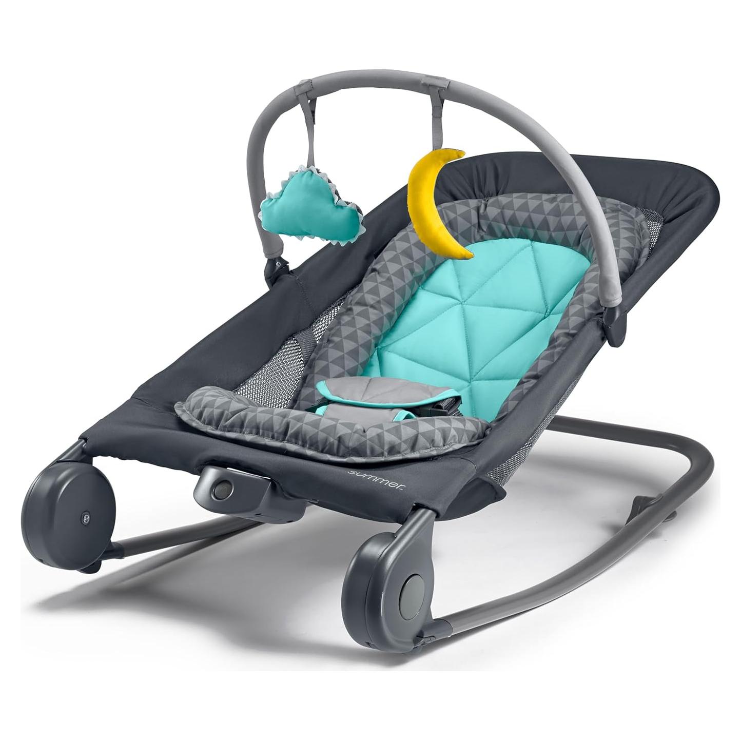 Balanceador y Mecedora 2-en-1 Dúo Bright Starts Gris Verde