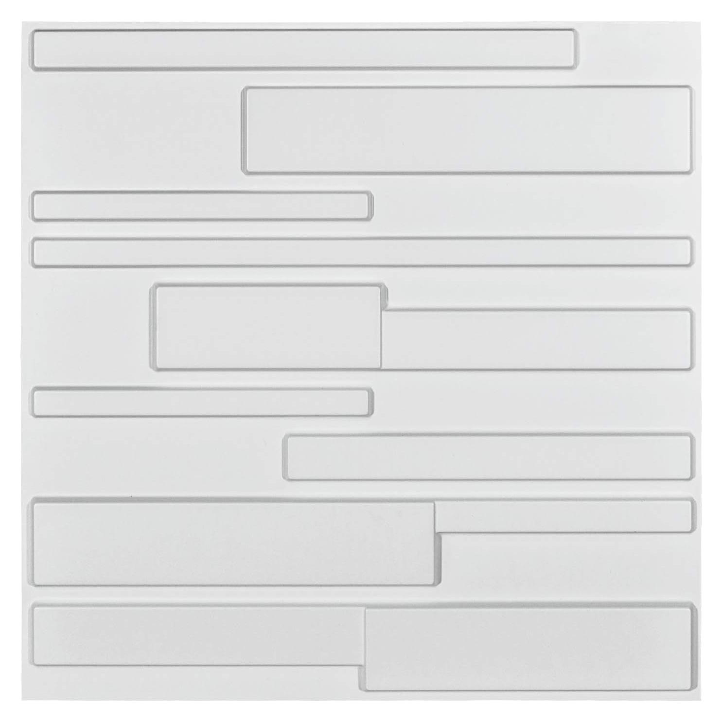 Panel de Pared 3D Art3d Blanco Mate - Pack de 12 Piezas