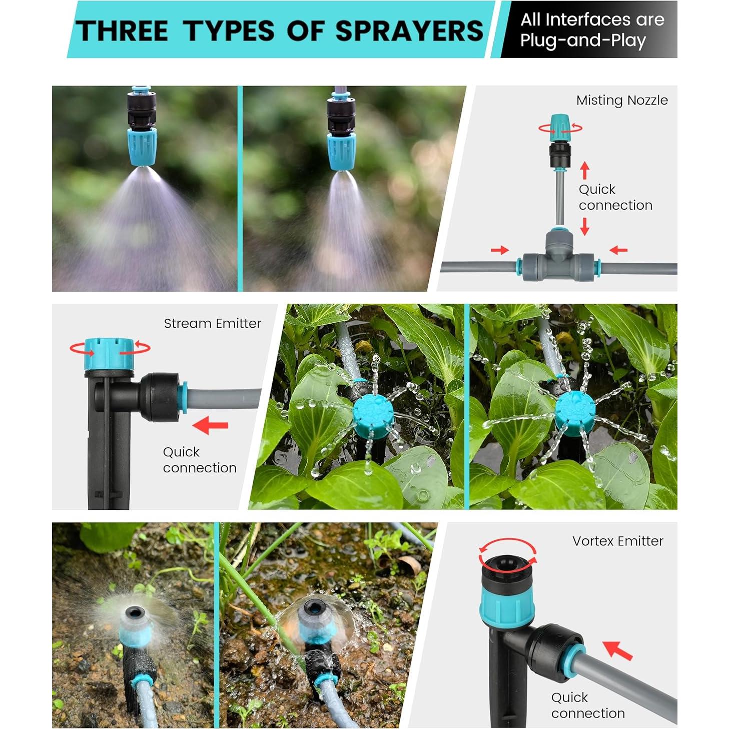 Kit de Riego por Goteo OVRAQ 230FT con Conexión Rápida