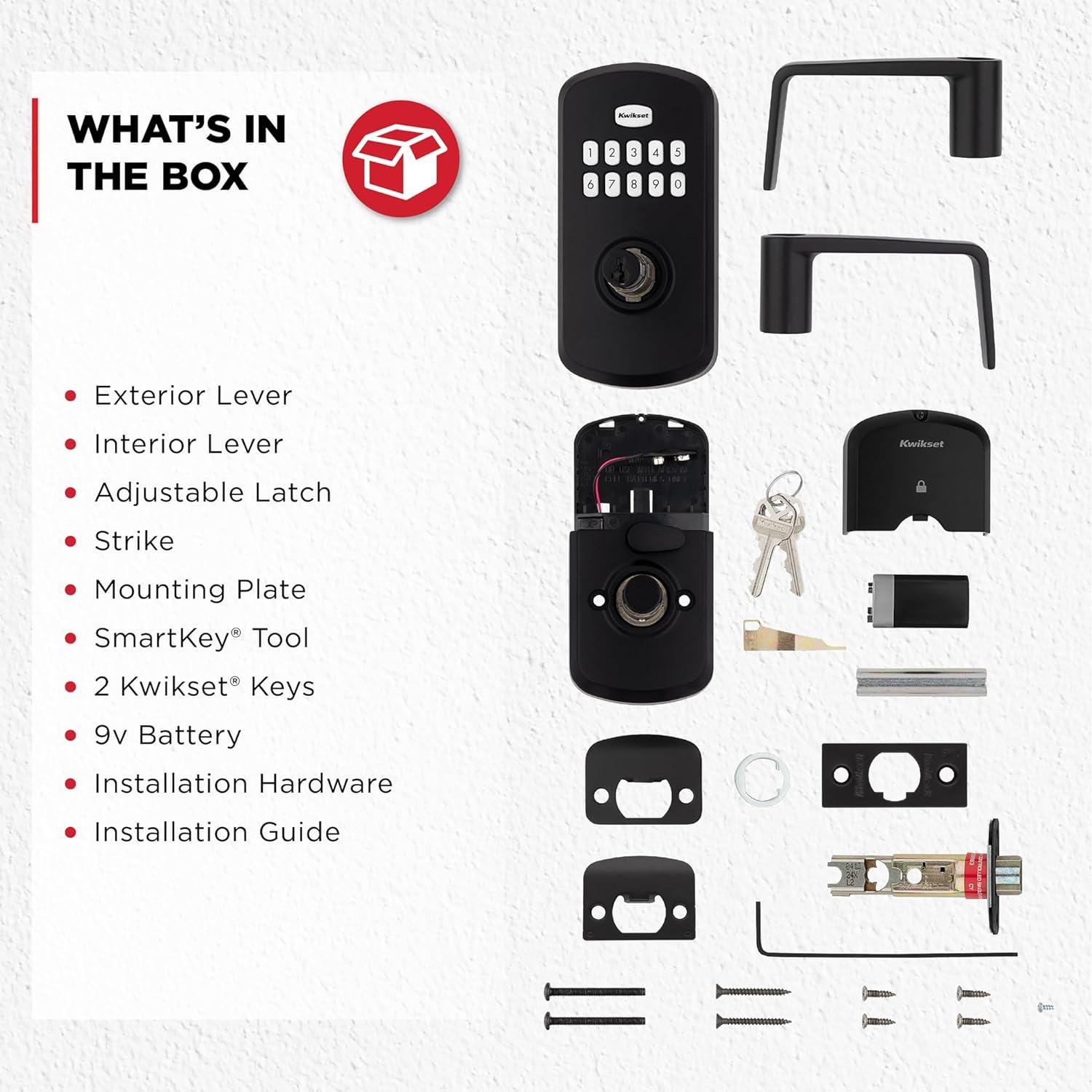 Cerradura Electrónica Kwikset SmartCode 955 Negra Mate