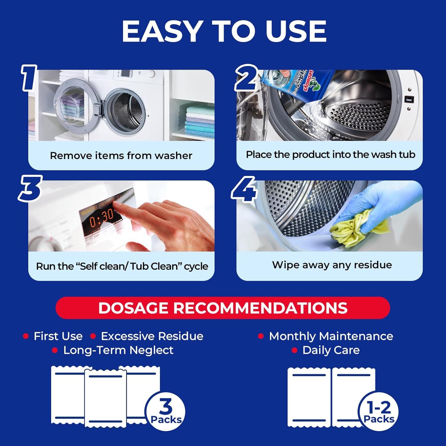 Limpiador en Polvo para Lavadora 4 Paquetes - Limpieza Profunda
