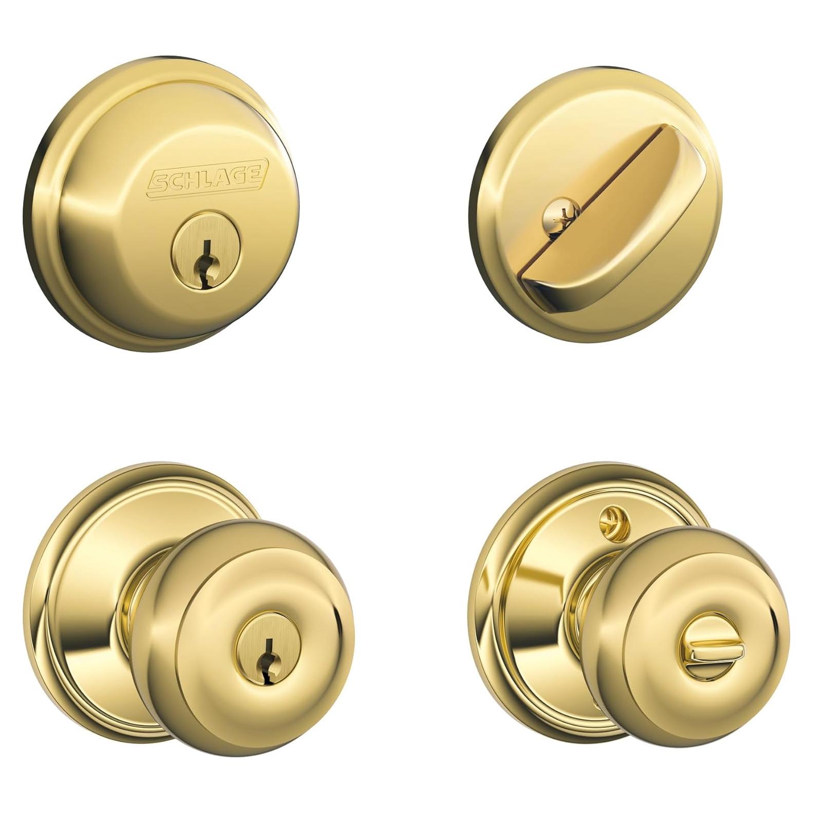 Cerrojo de Entrada Schlage FB50N Georgiano Latón Brillante