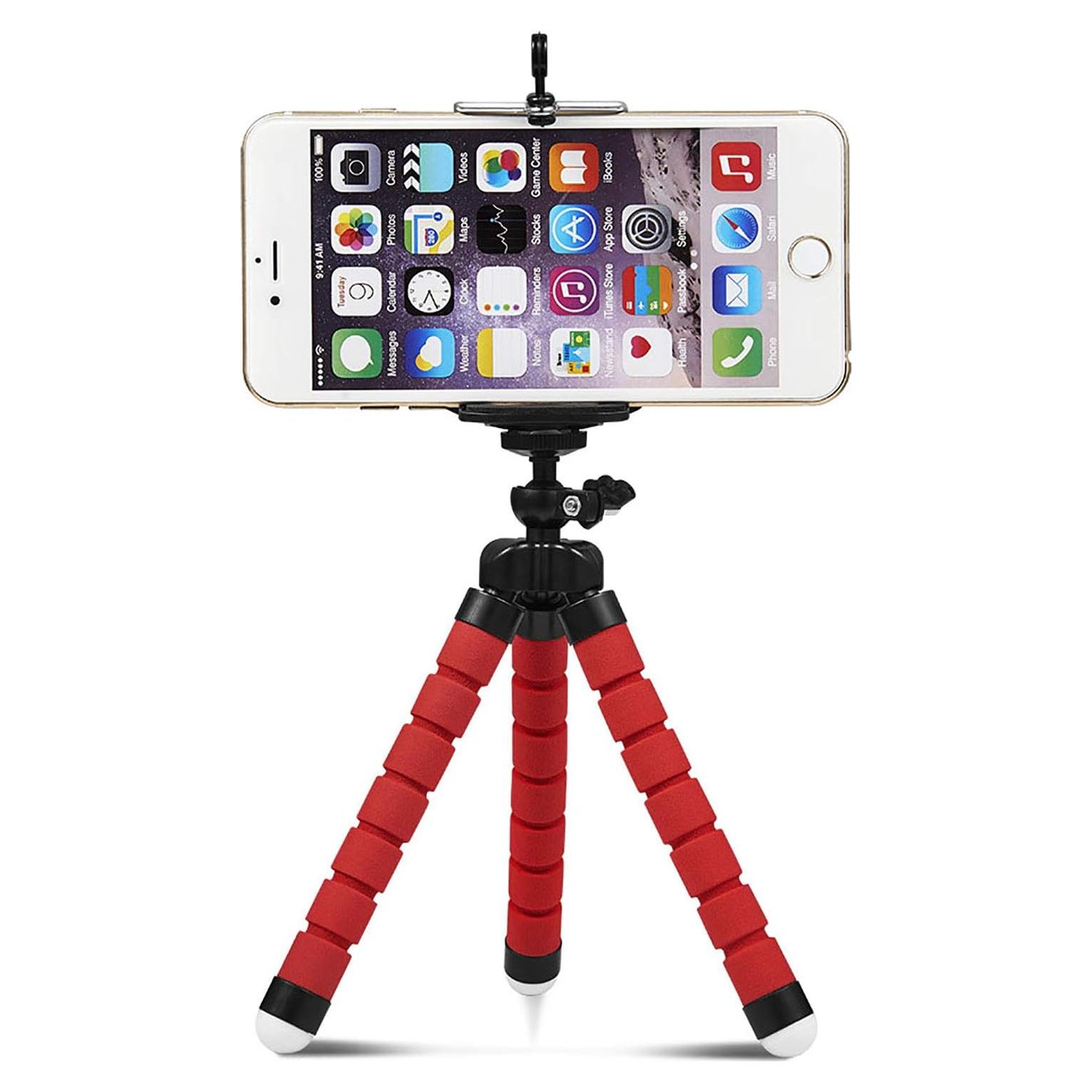 Trípode flexible portátil Shuzhu rojo para smartphone y cámara