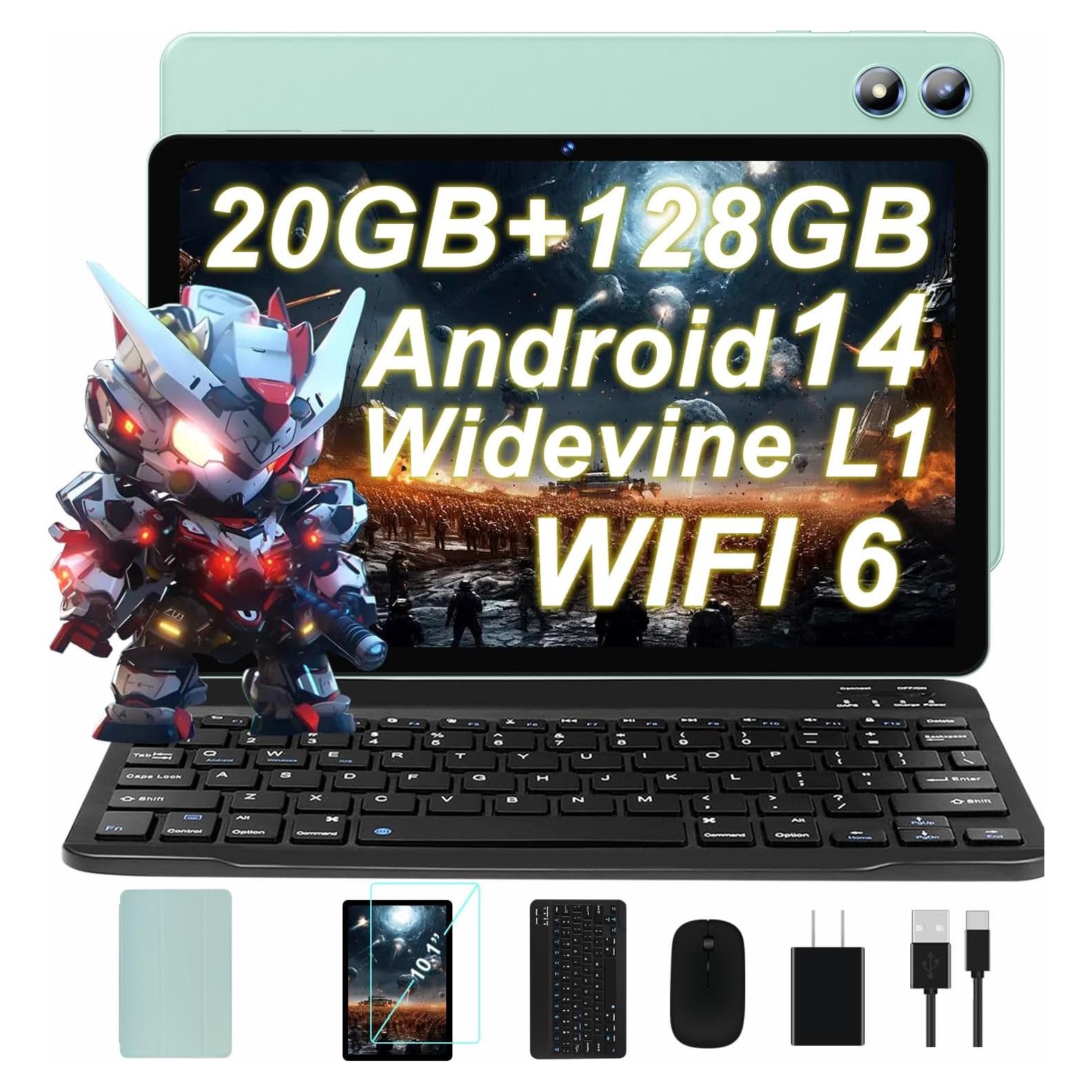 Tableta Android 14 JUEDUR R700 20GB RAM 128GB Verde