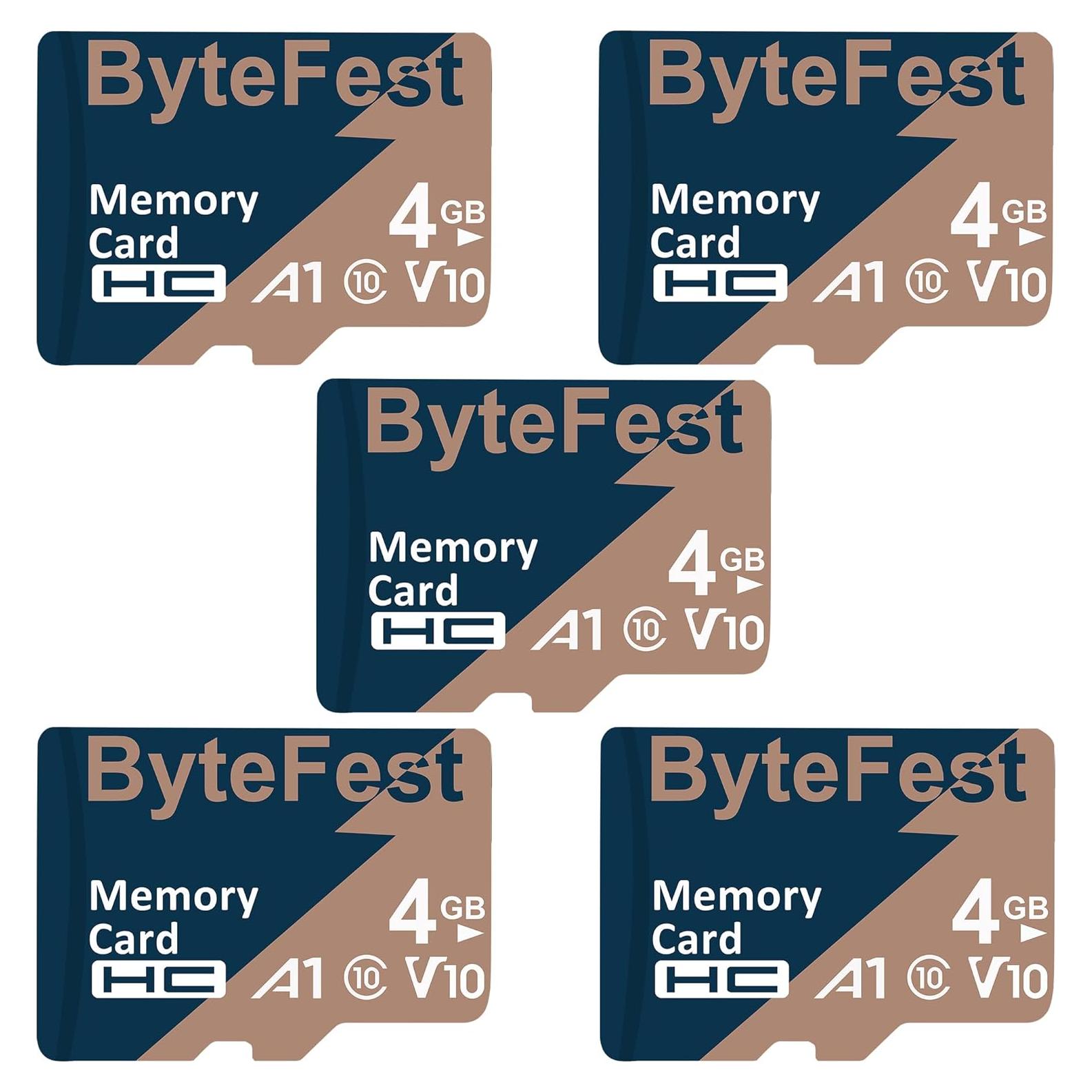 Paquete de 5 Tarjetas de Memoria 4GB ByteFest Clase 10