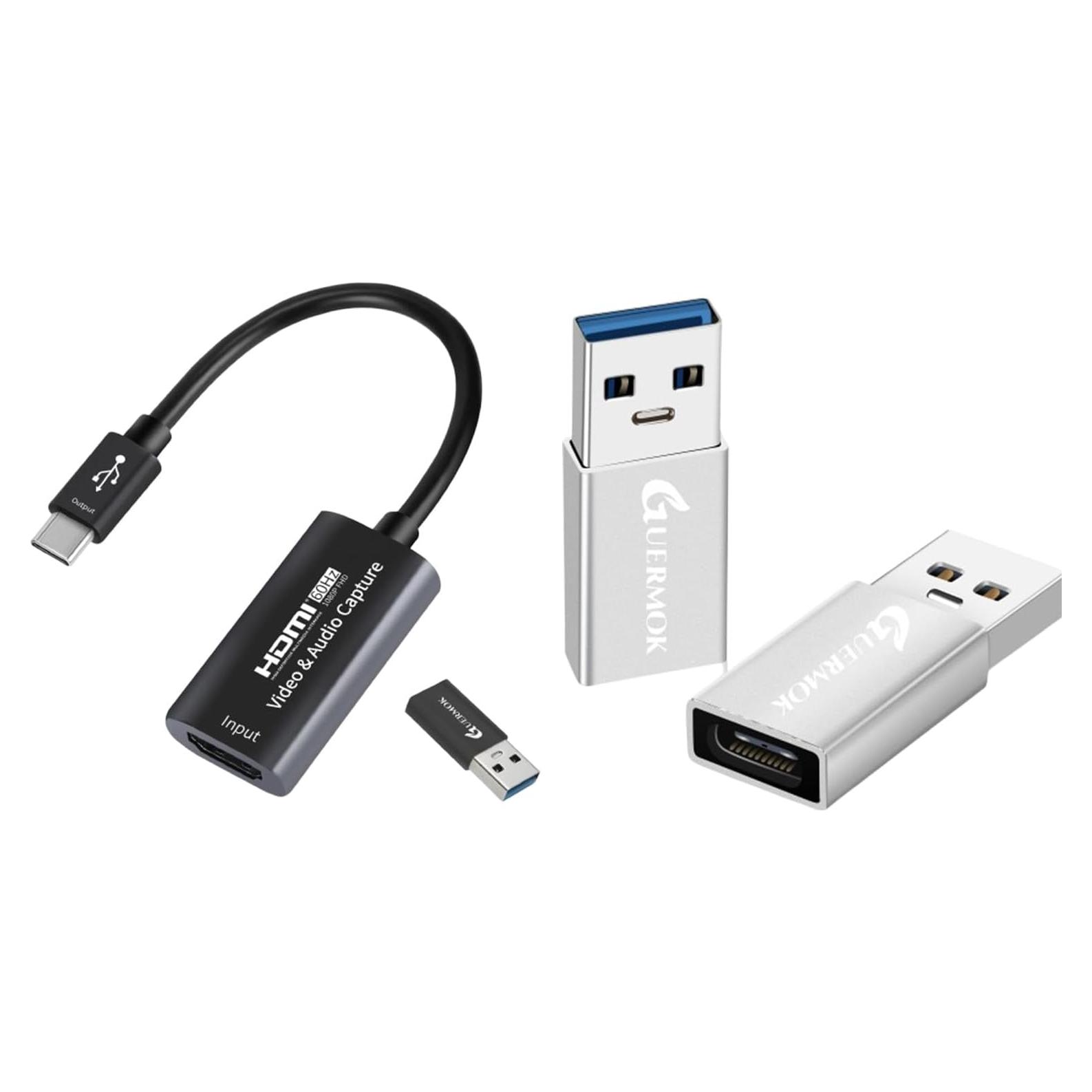 Tarjeta de Captura de Video Guermok 4K HDMI a USB C - Paquete de 2
