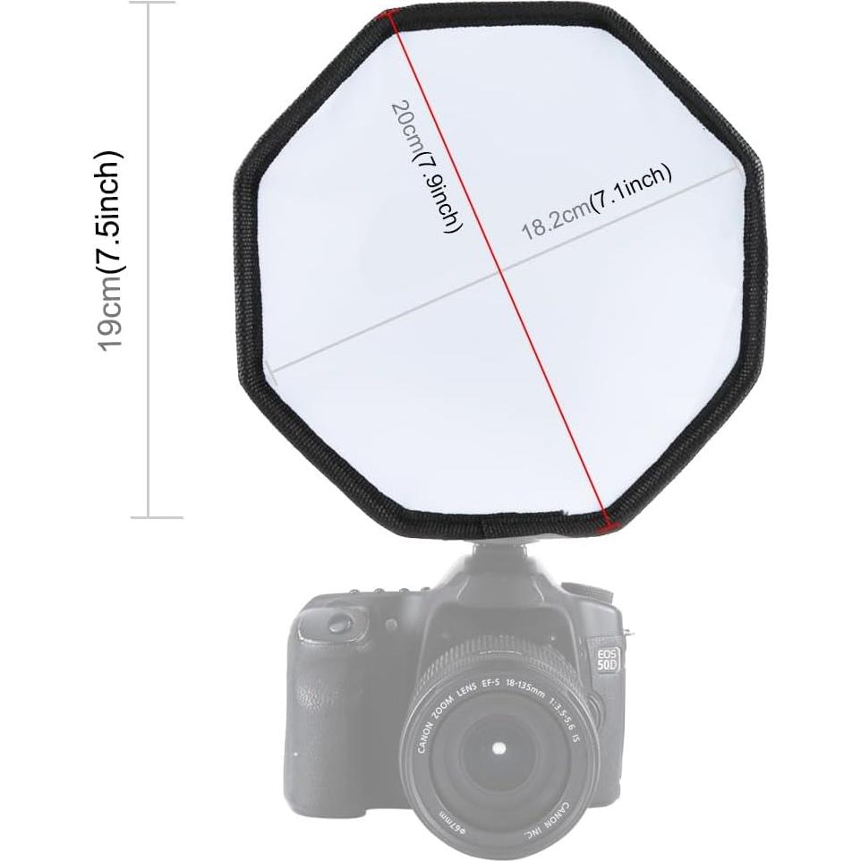 Difusor de Luz de Flash TzezFoz Softbox 20cm para Cámara