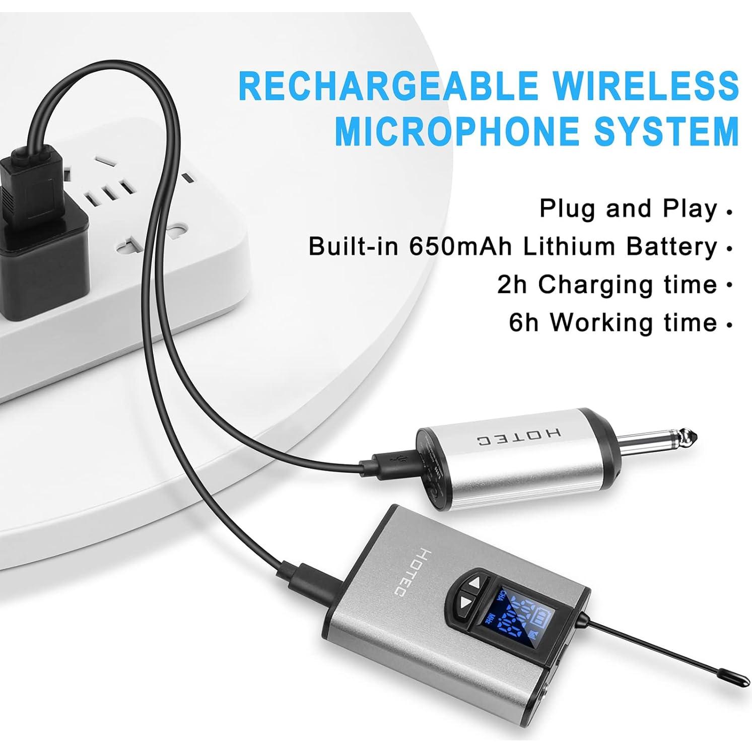 Micrófono Inalámbrico UHF Hotec H-U05 con Auriculares y Lavalier