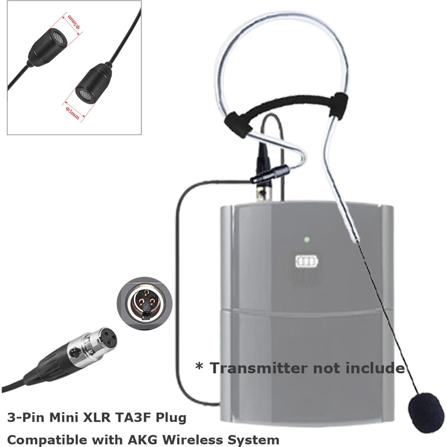 Micrófono de Diadema Negro XHXJCYS con Conector Mini XLR TA3F