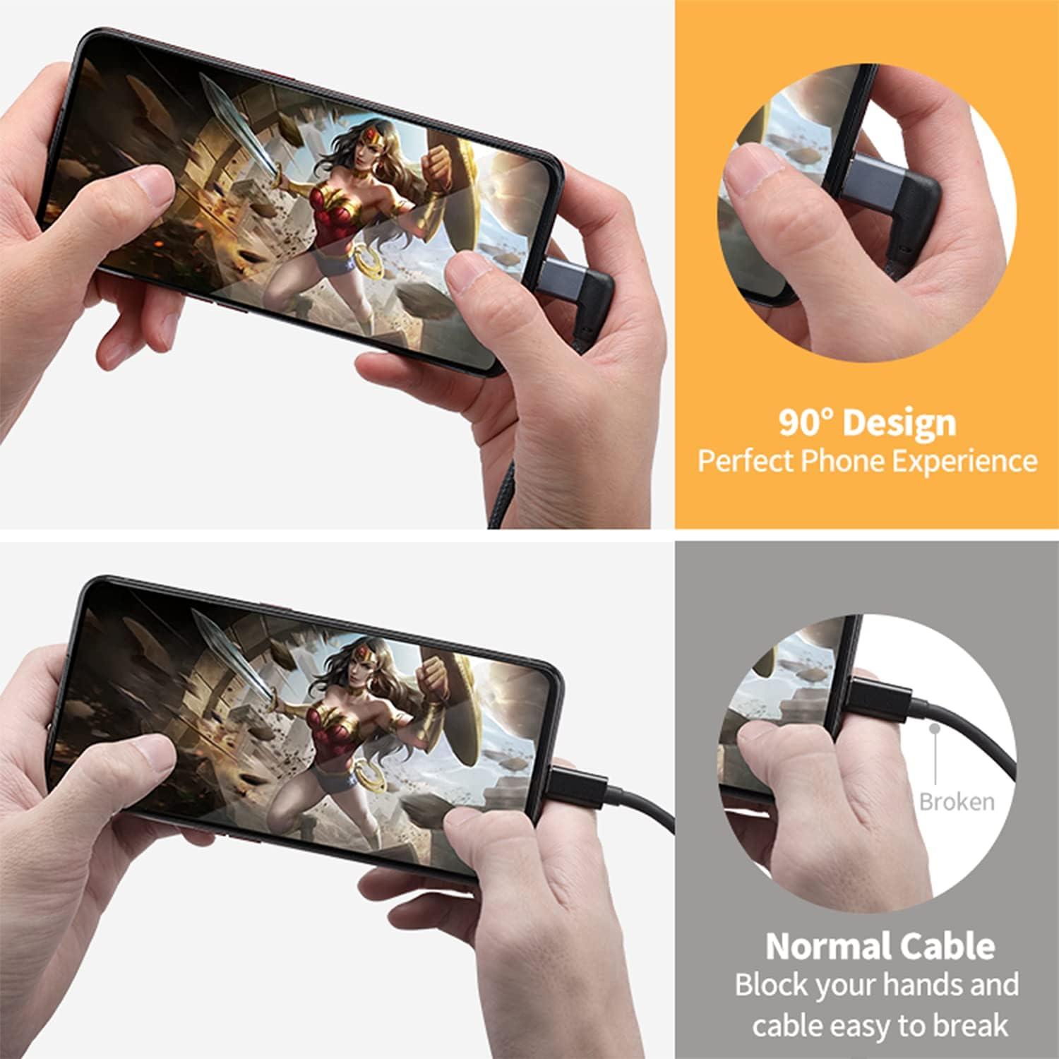 Cable Extensión USB-C 90° UseBean 0.18m 100W 20Gbps 4K