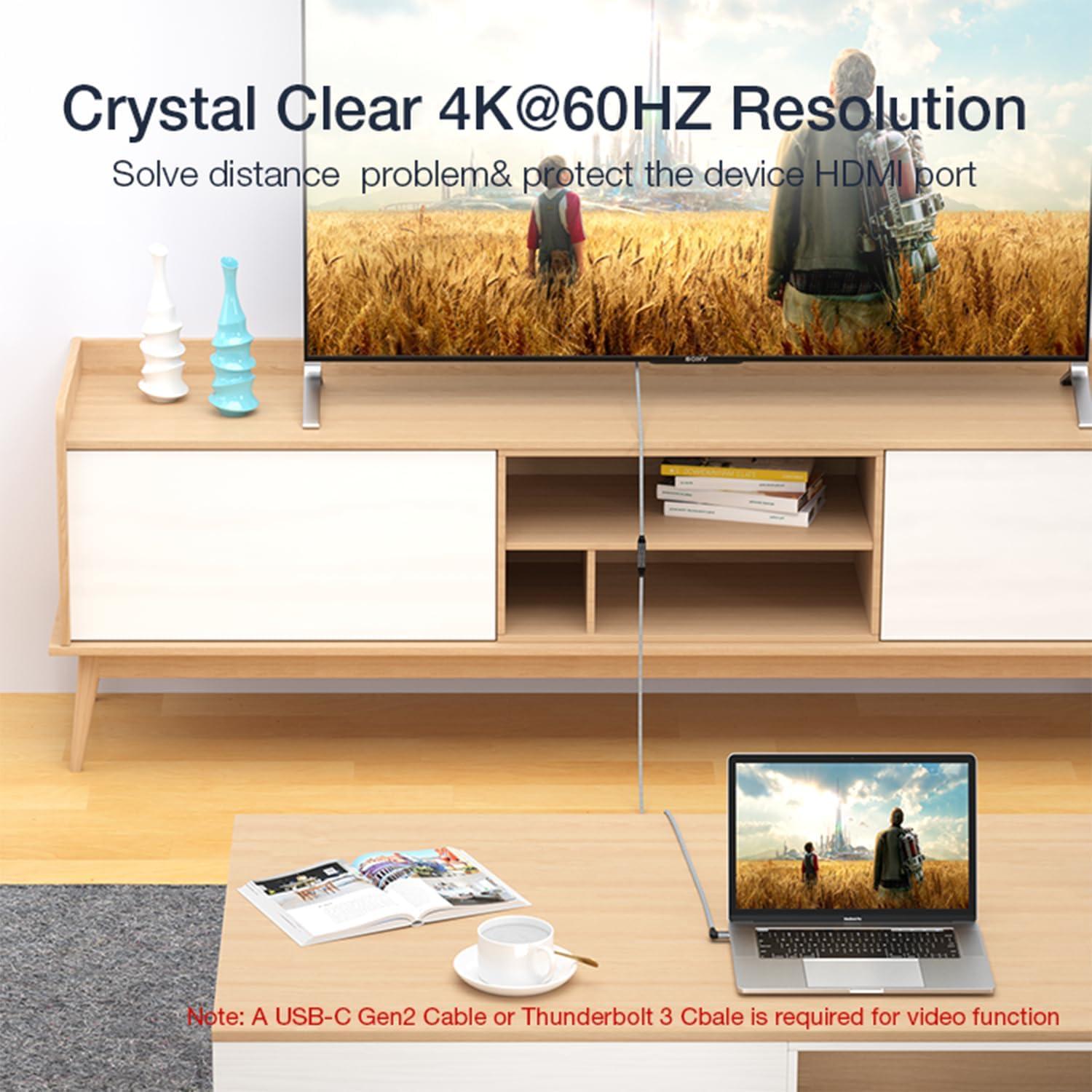 Cable Extensión USB-C 90° UseBean 0.18m 100W 20Gbps 4K