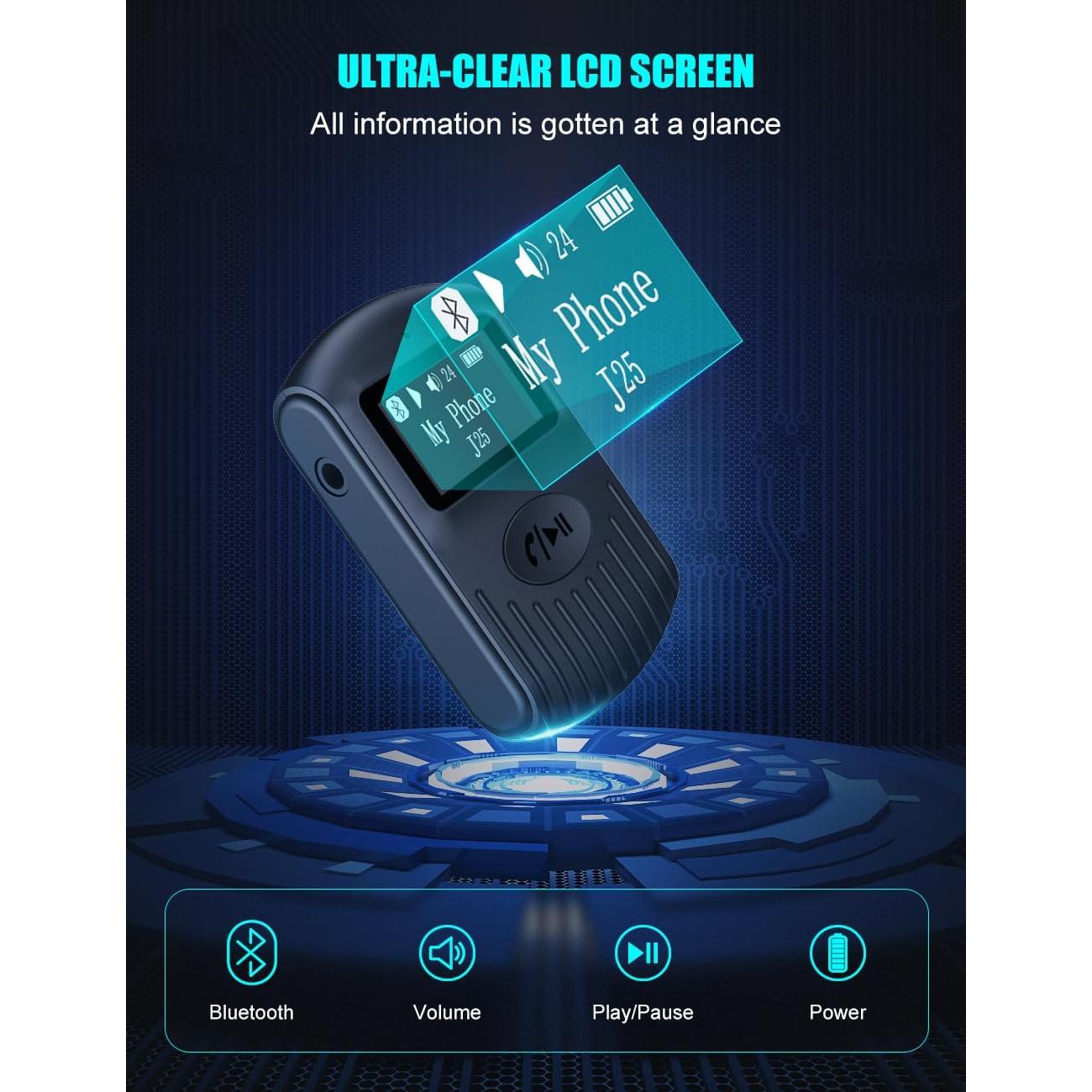 Receptor Bluetooth COMSOON J25 con Pantalla LCD 3.5mm AUX