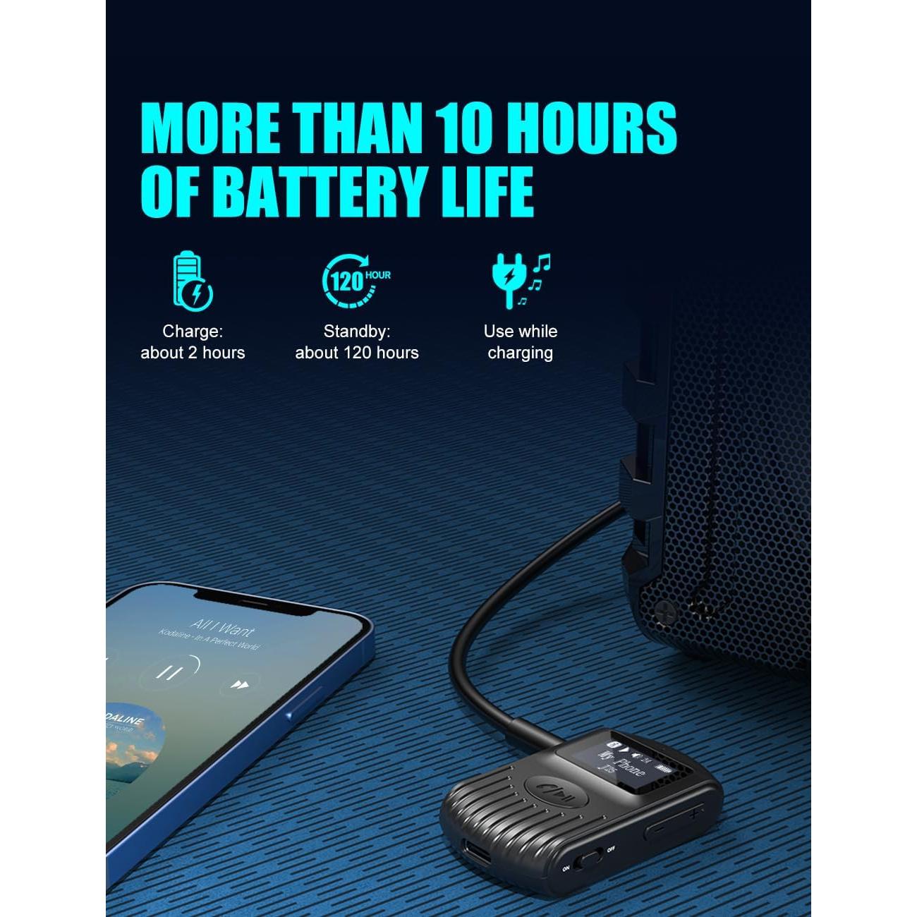 Receptor Bluetooth COMSOON J25 con Pantalla LCD 3.5mm AUX