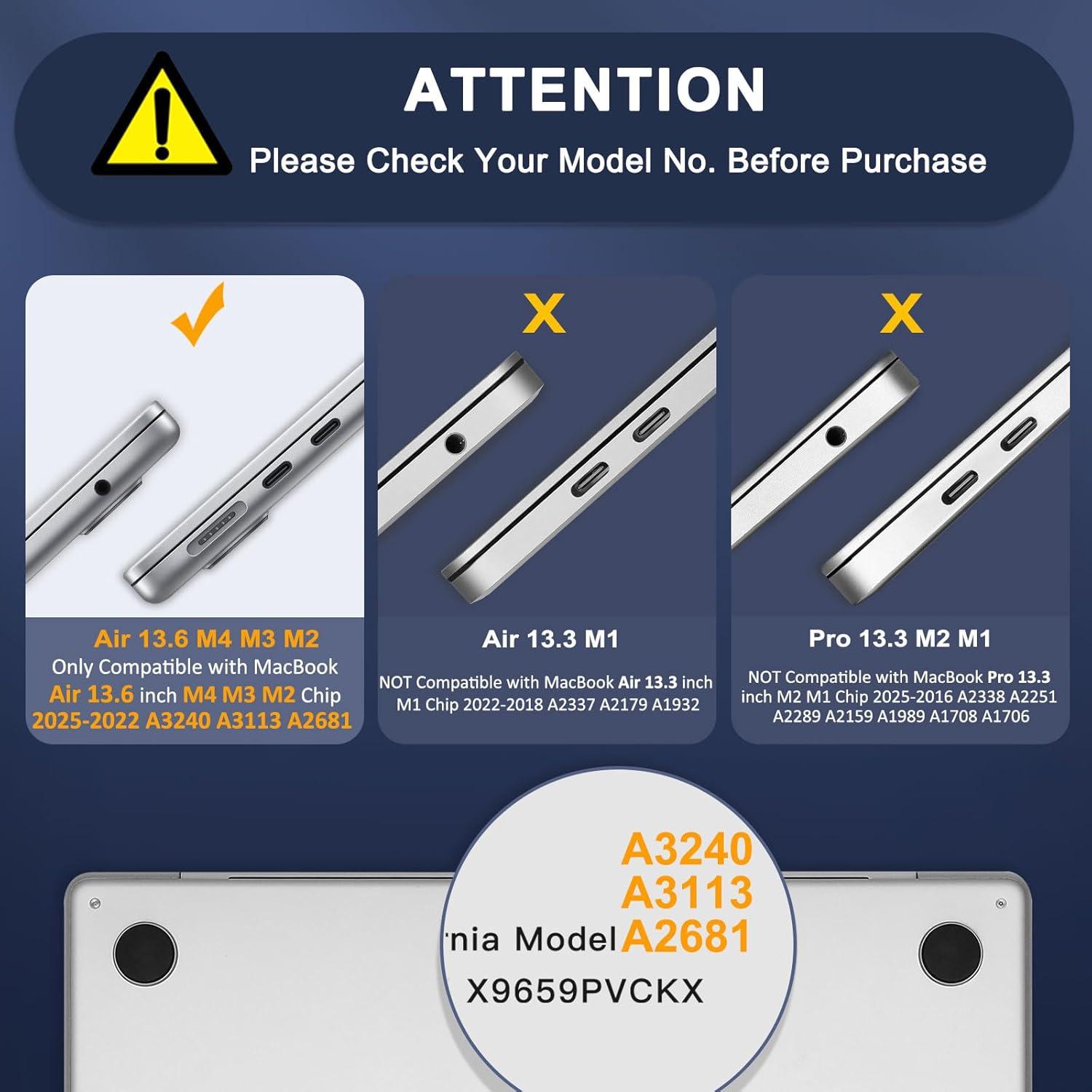 Funda Dura Mosiso para MacBook Air 13.6" M4 M3 M2 Azul