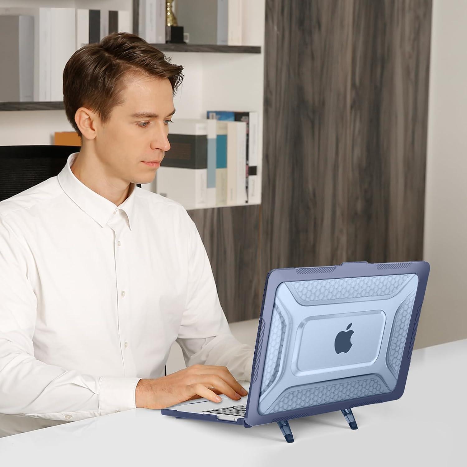 Funda Dura Mosiso para MacBook Air 13.6" M4 M3 M2 Azul