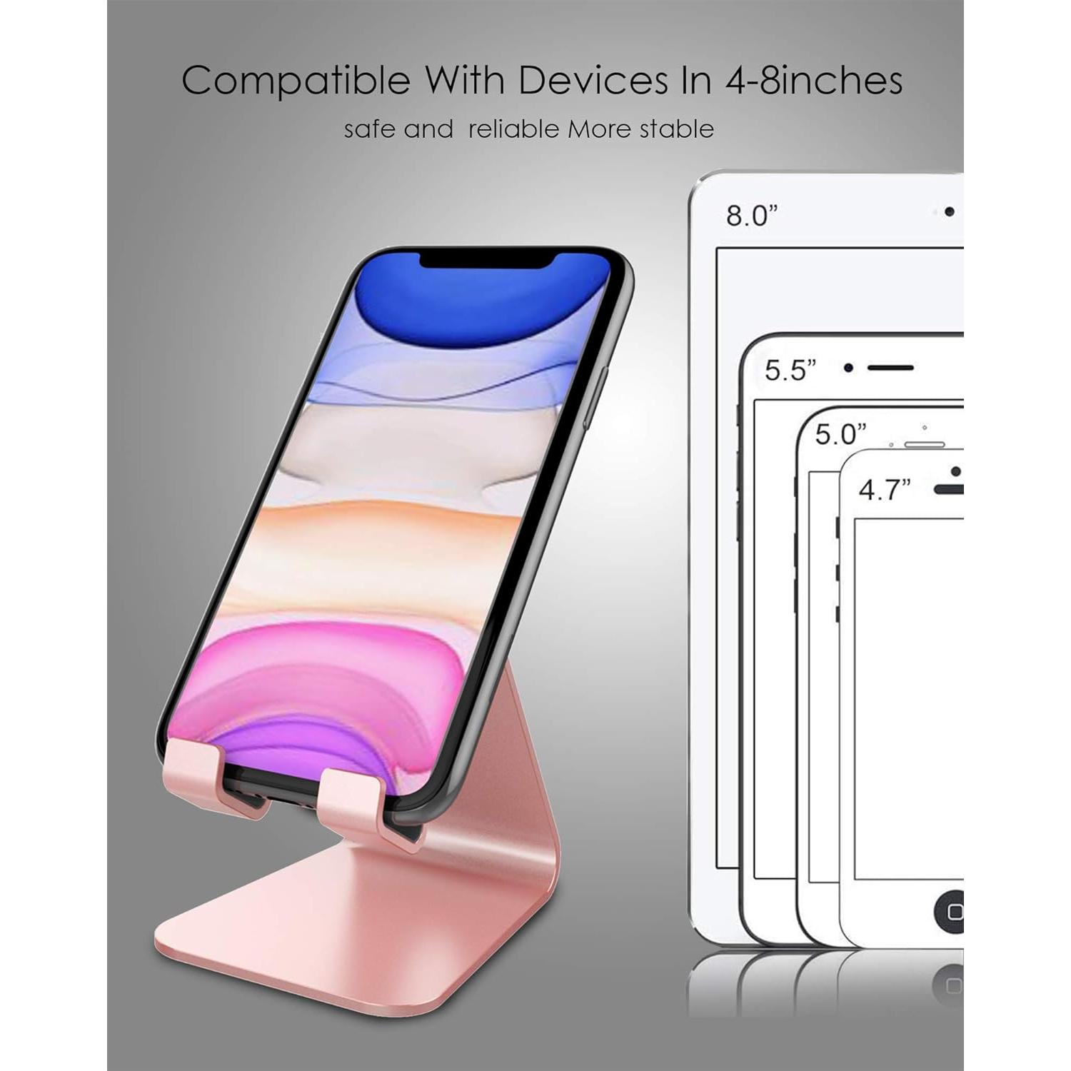 Soporte para Teléfono CreaDream Aluminio Oro Rosa 9x6x8.6cm