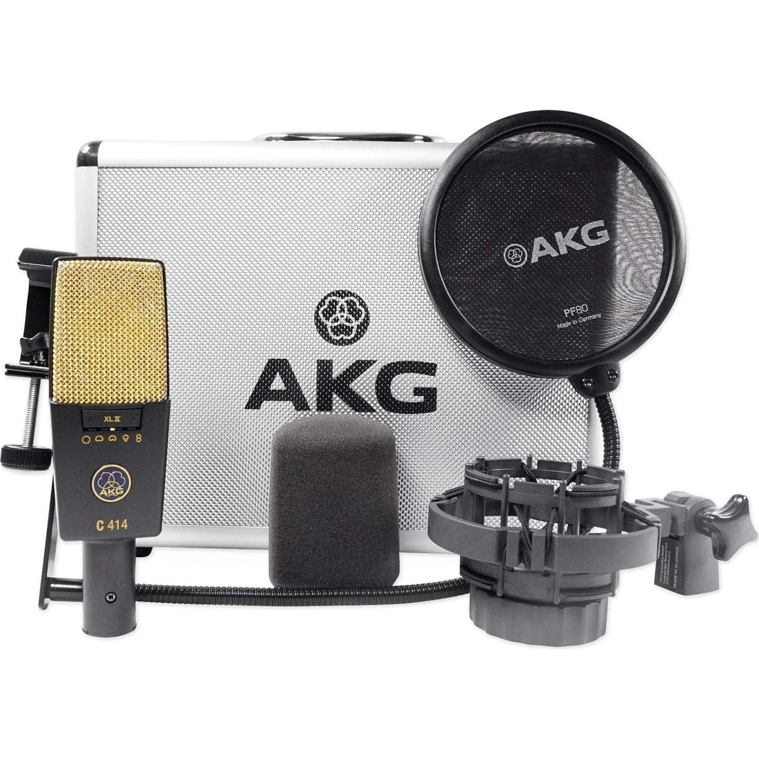 Micrófono de condensador AKG C414 XLII + Brazo de boom Audio Technica
