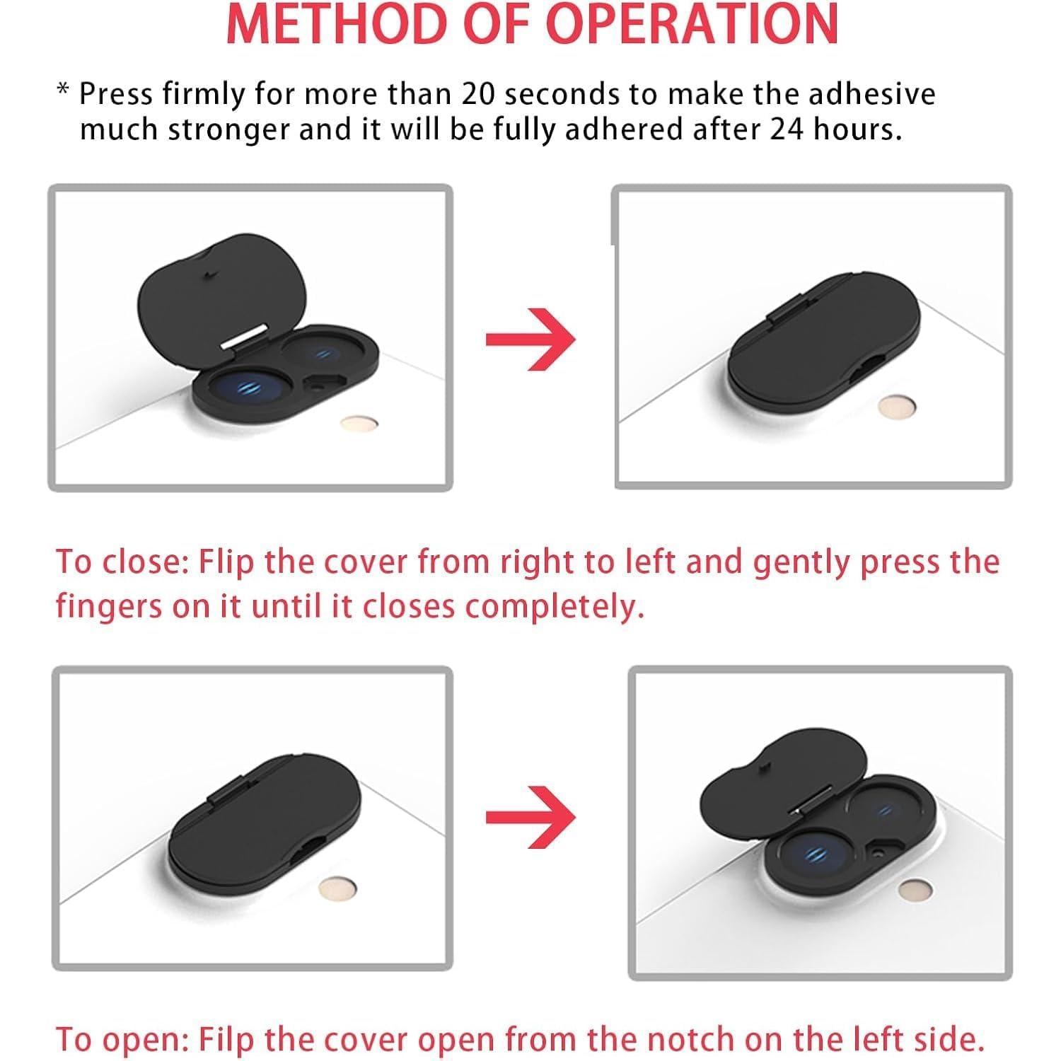 Cubierta de Cámara Frontal y Lente para iPhone 16/16 Plus - 2 Pack