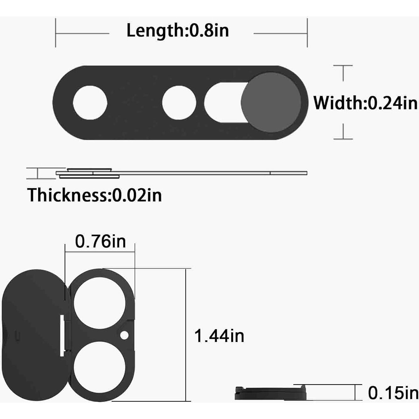 Cubierta de Cámara Frontal y Lente para iPhone 16/16 Plus - 2 Pack