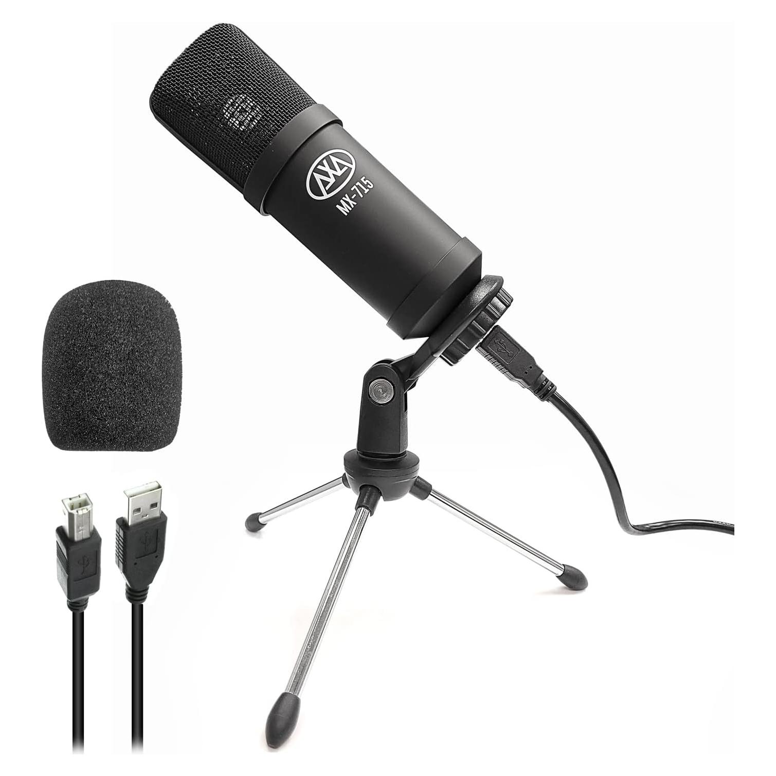 Micrófono Vocal Condensador USB AxcessAbles MX-715 1.68m