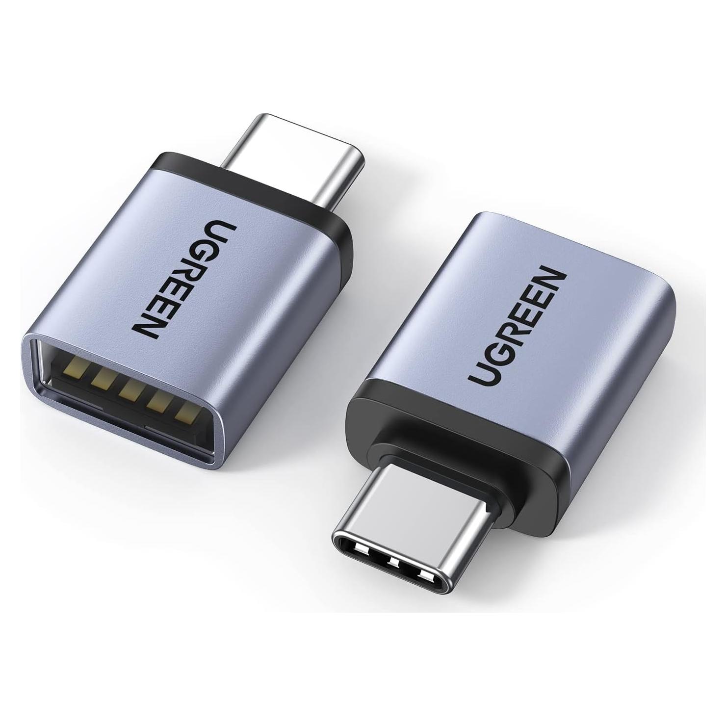 Adaptador USB a USB C UGREEN 10Gbps Gris 2 Pack