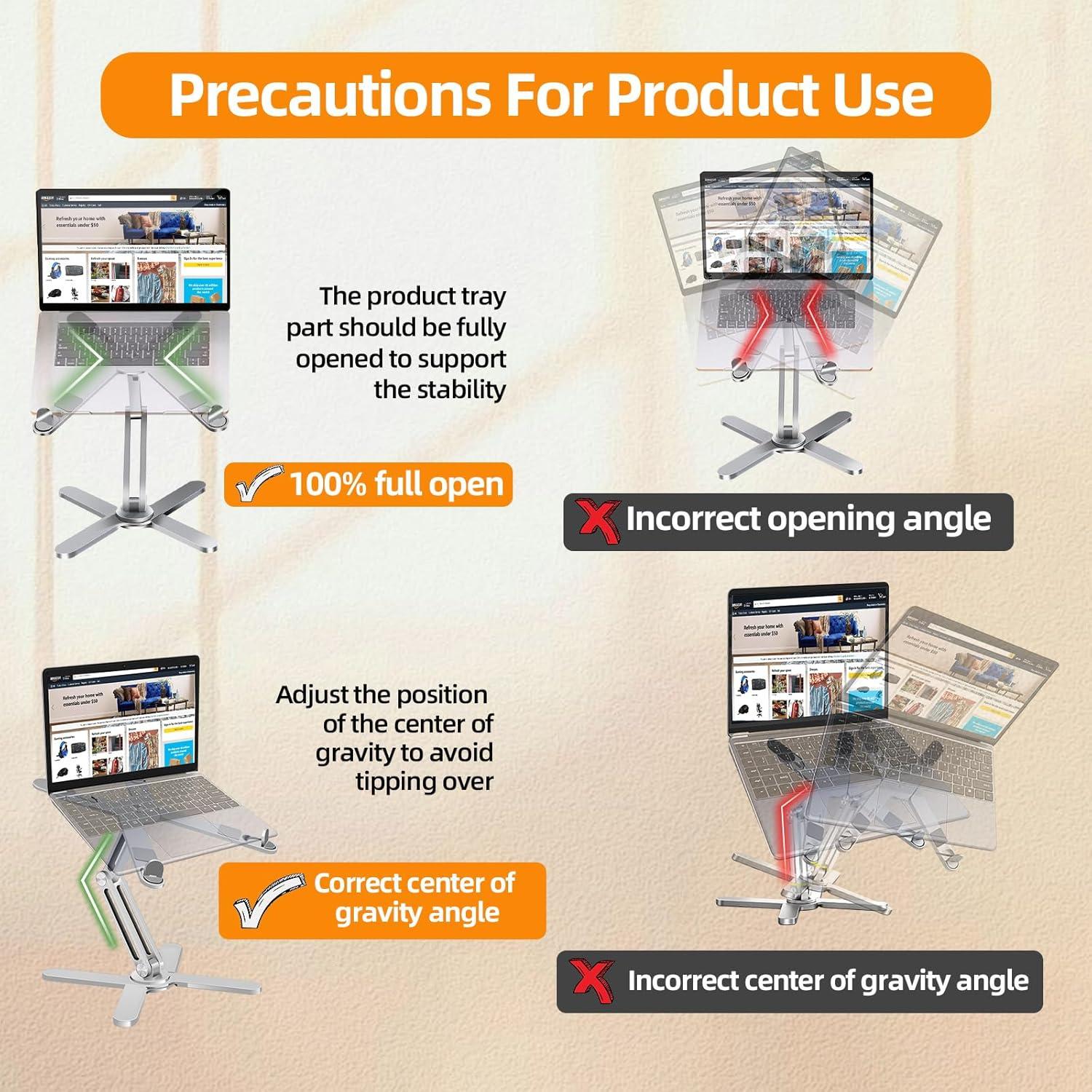 Soporte para Laptop Moallia 360° Plegable Metal Plata