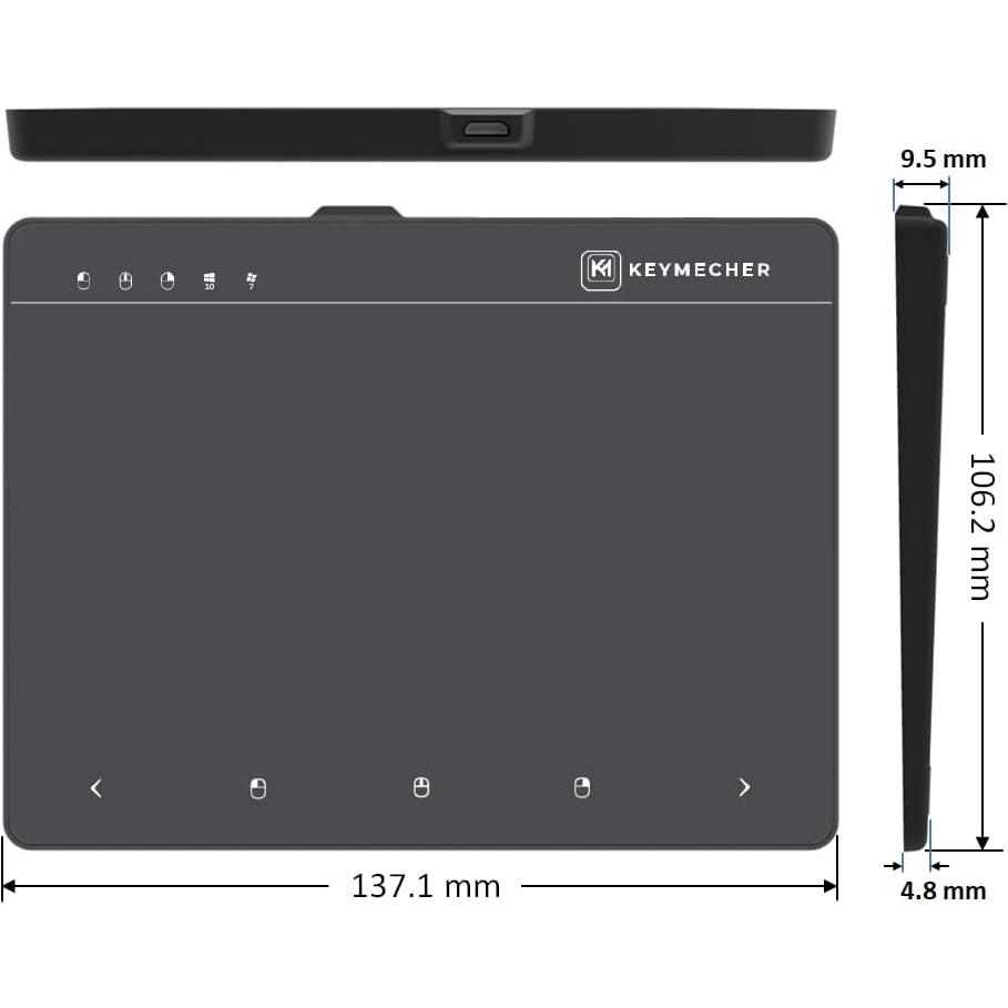 Touchpad con Cable KEYMECHER MANO-603UV2-BK para Windows 11/10