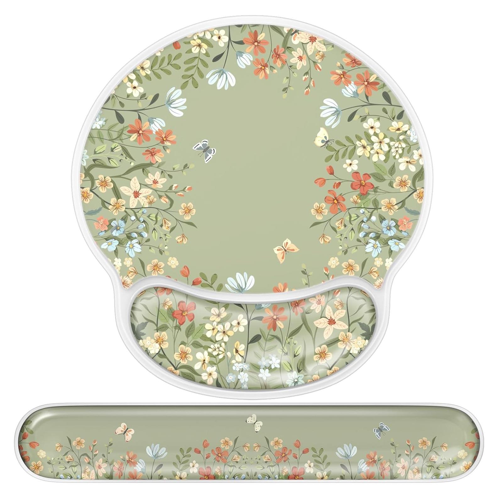 Reposamuñecas de Gel iCasso Verde Ergonómico para Teclado