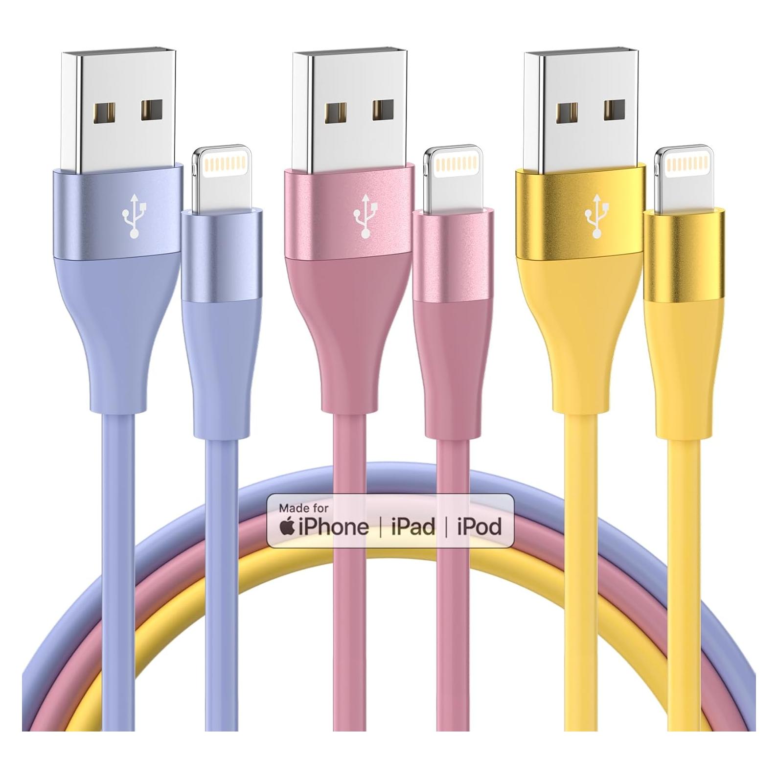 Cargador Lightning SwaggWood 10FT MFi para iPhone Multicolor