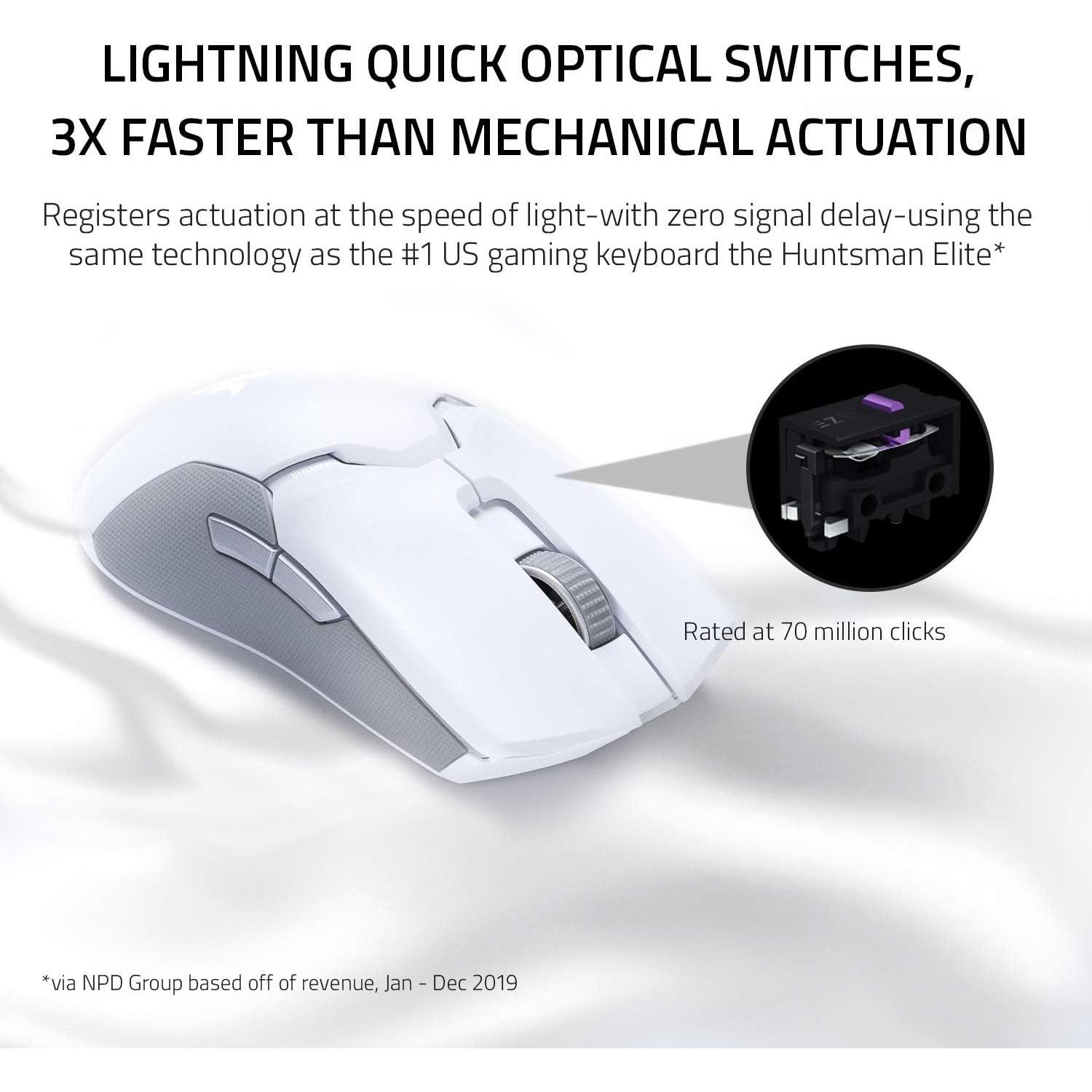 Razer Viper Ultimate Ratón Inalámbrico 20K DPI Blanco