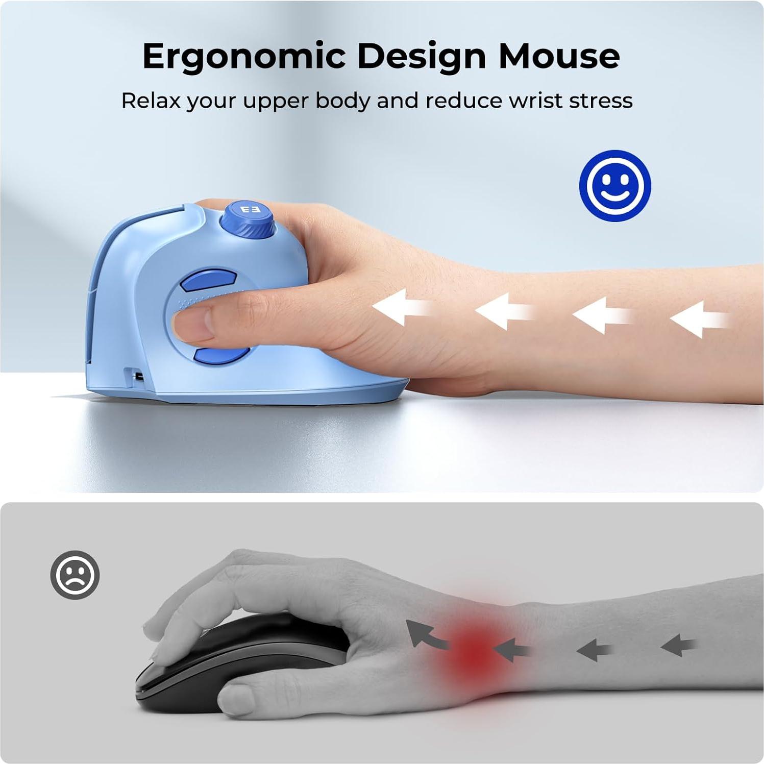 Ratón Ergonómico Seenda MOU-302 Recargable USB/Bluetooth