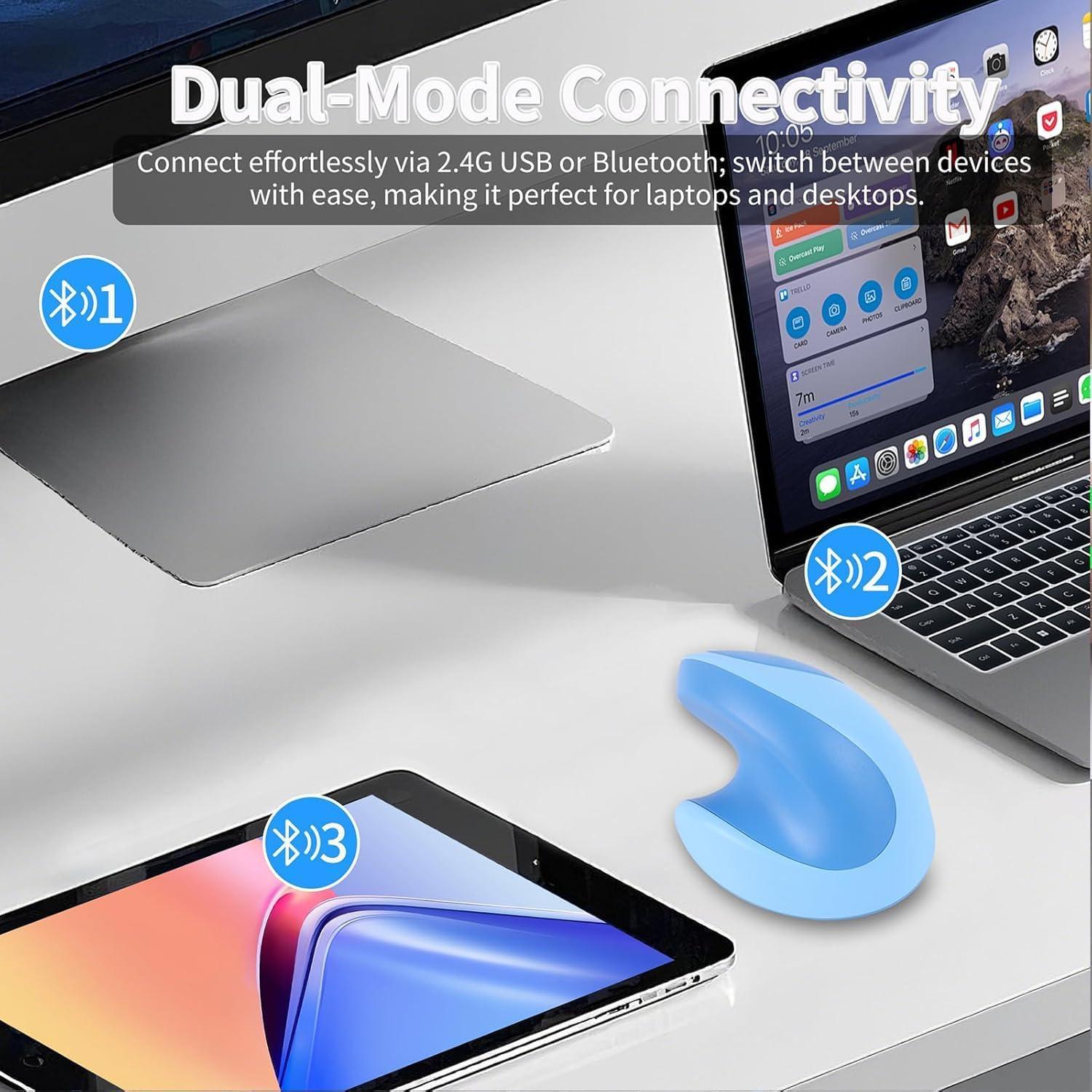 Ratón Vertical Ergonómico Mini KUYHRF Inalámbrico Bluetooth