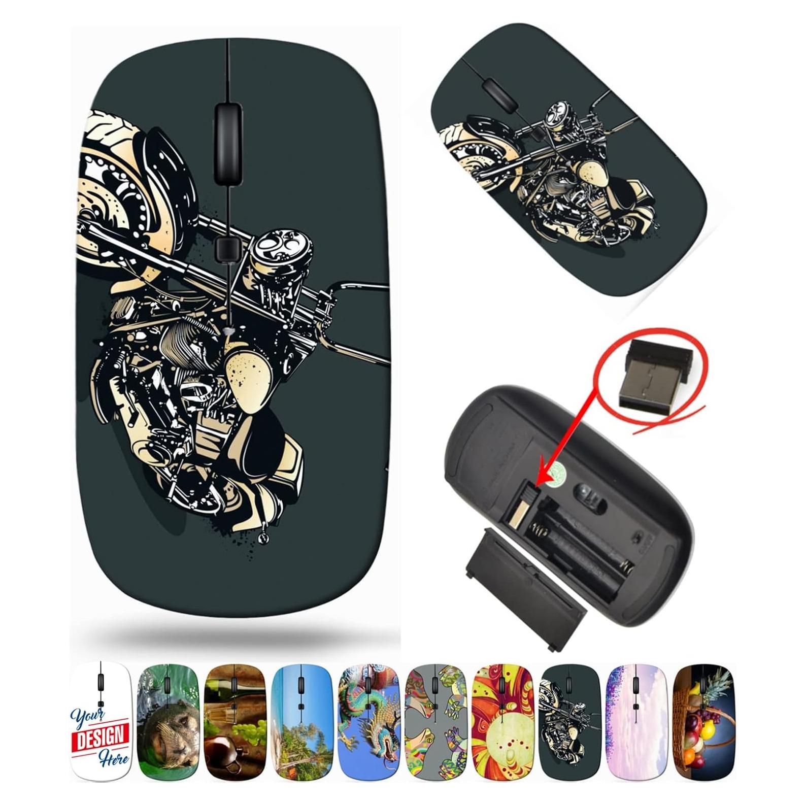 Ratón Inalámbrico Maizi Vintage Motocicleta 2.4GHz USB