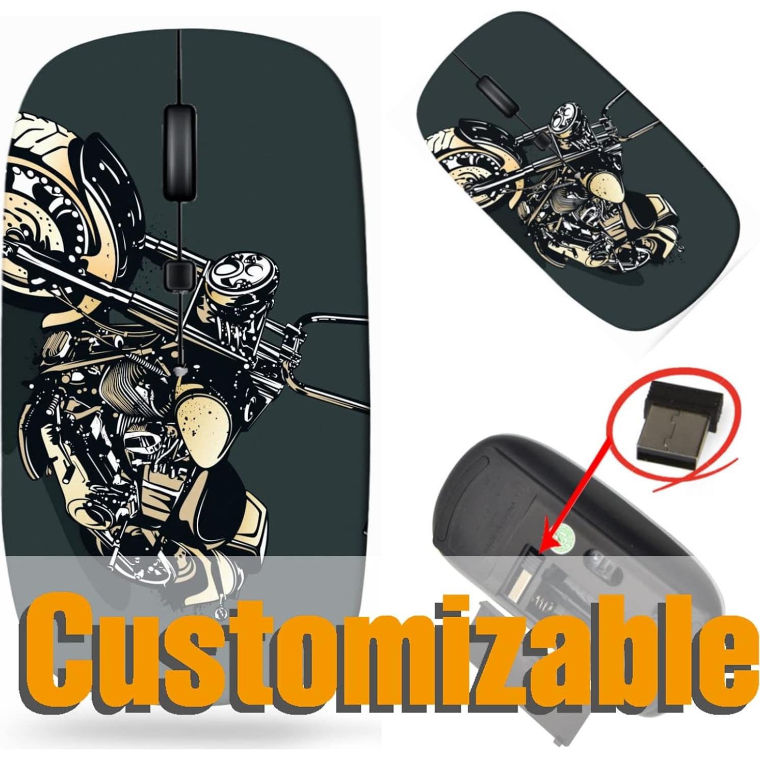 Ratón Inalámbrico Maizi Vintage Motocicleta 2.4GHz USB