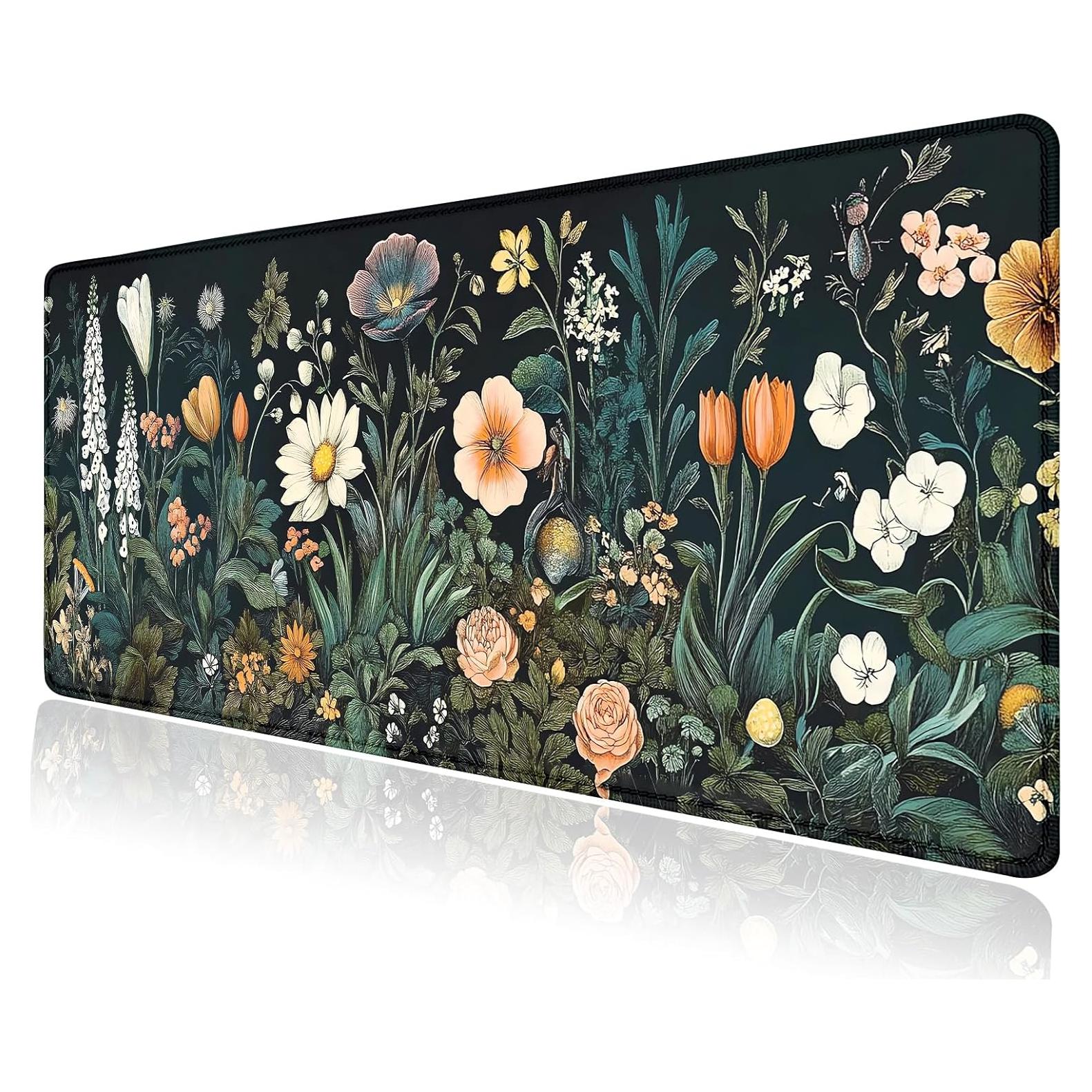 Alfombrilla de Ratón Grande IMAYONDIA Floral 80x30cm Antideslizante