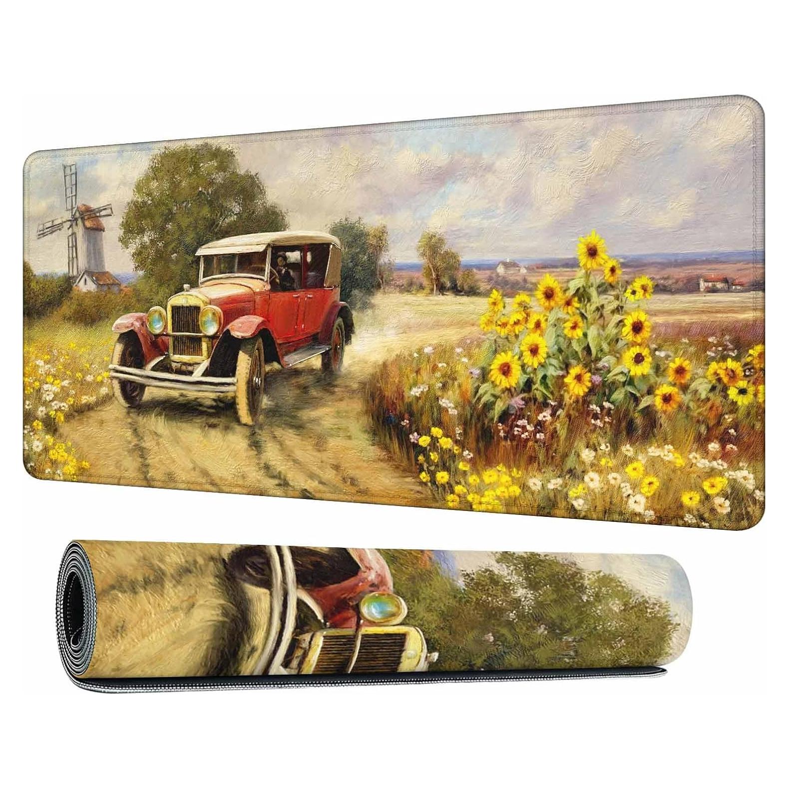 Alfombrilla de Ratón Grande Y YIHANGBEST Girasoles Amarillos 90x40cm