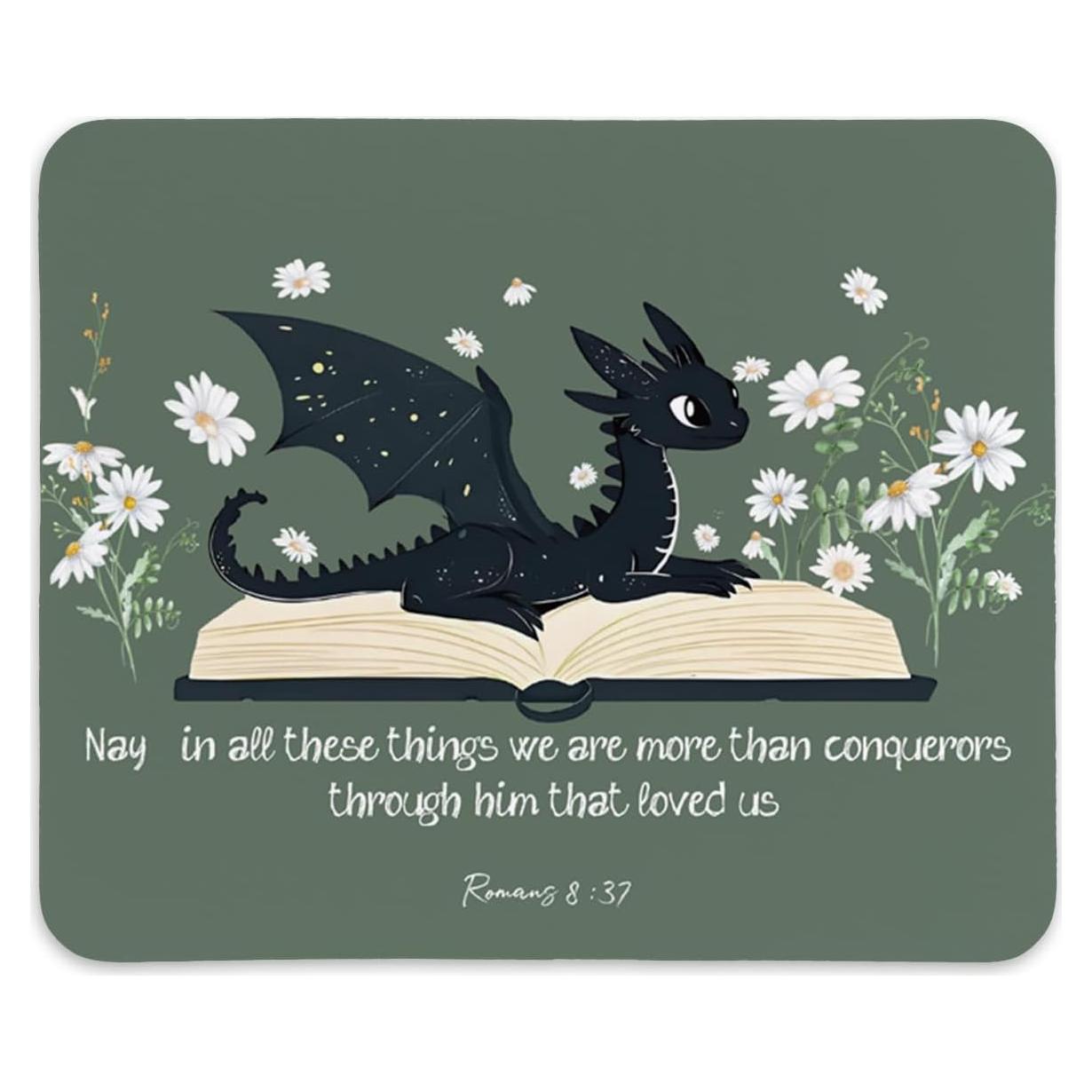 Alfombrilla de Ratón KDHTY Dragón de Navidad 20x25 cm Antideslizante