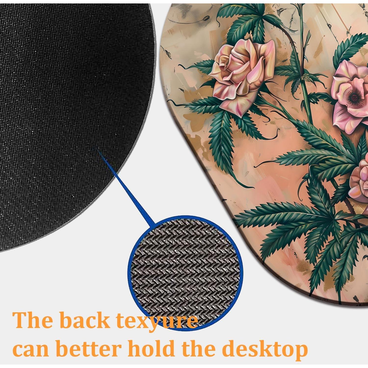 Juego de Mousepad y Posavasos ZHUHEHEAH Rosa Vintage