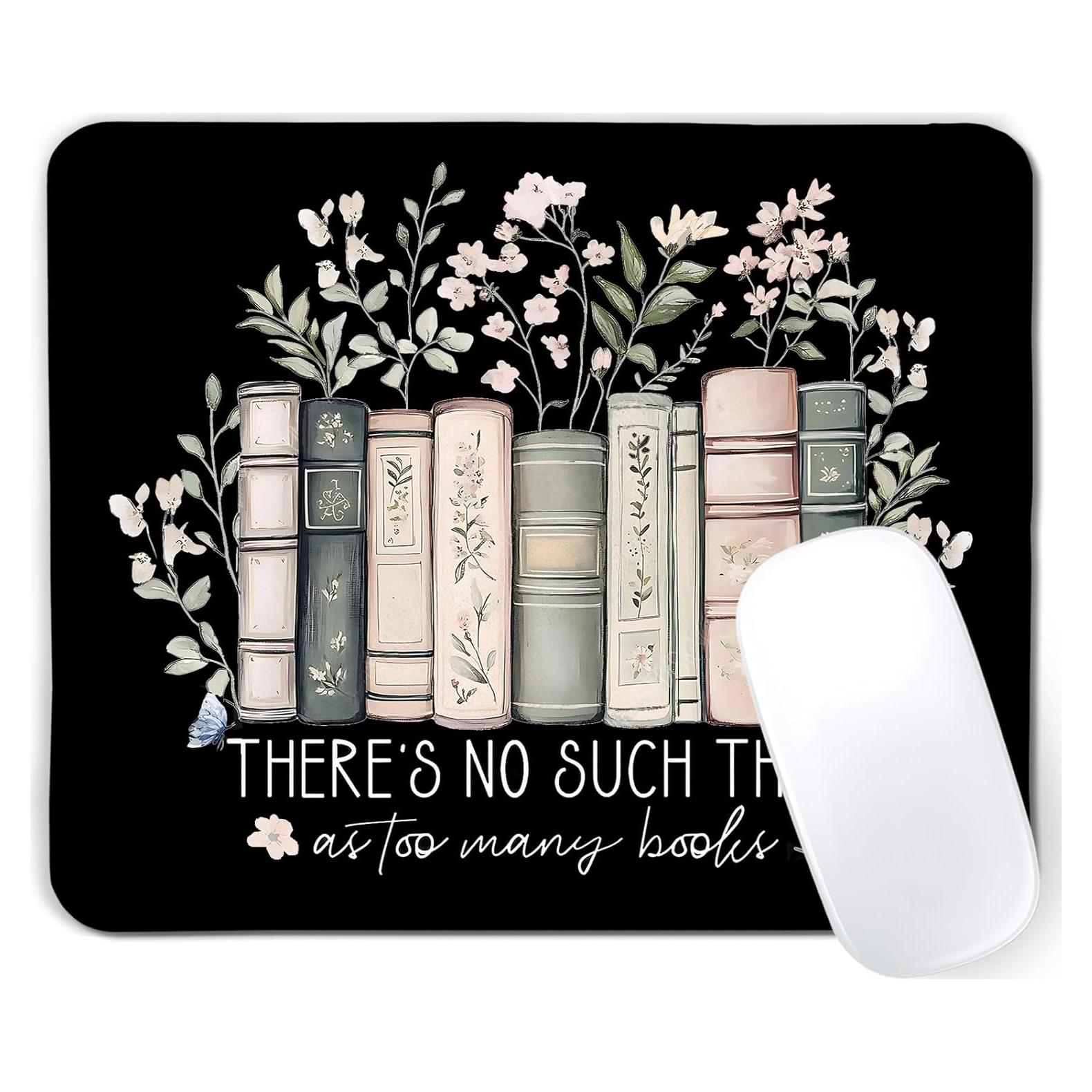 Alfombrilla de Ratón Nipil Floral Negra 24.1x20.1 cm