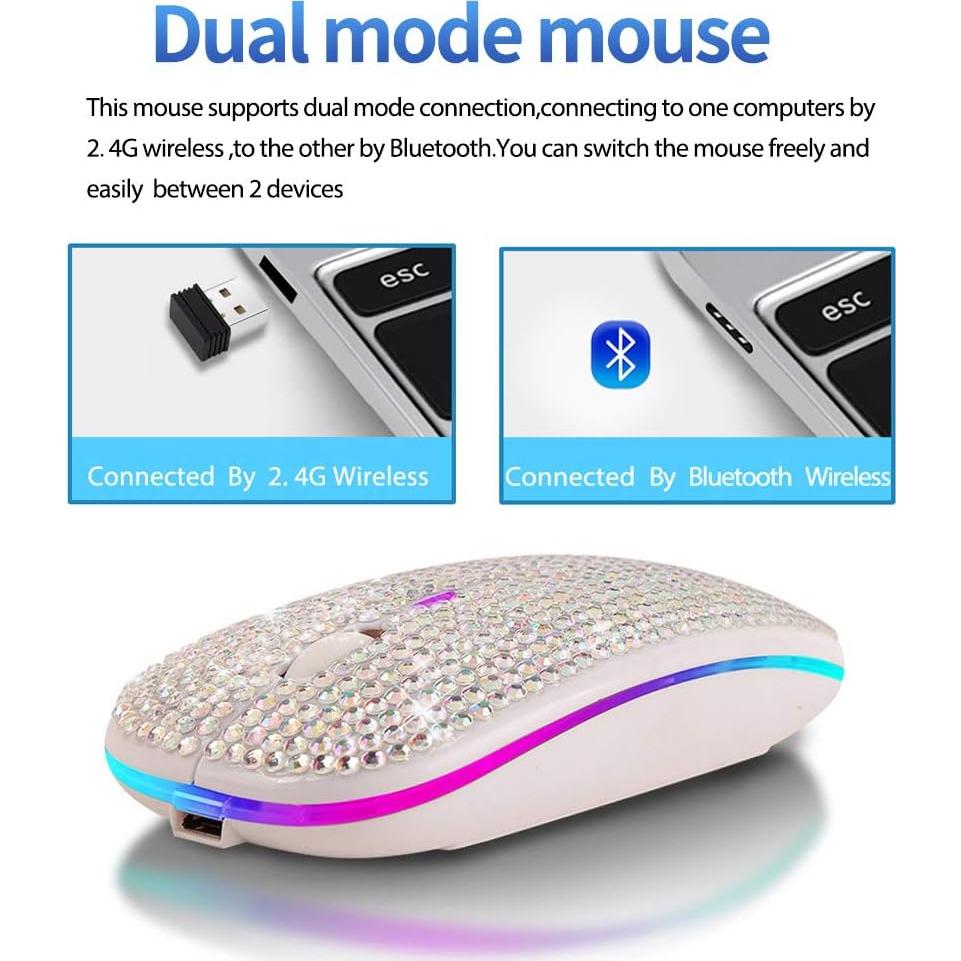 Ratón Inalámbrico Bluetooth Attoe AUB08S391WXL Blanco Recargable